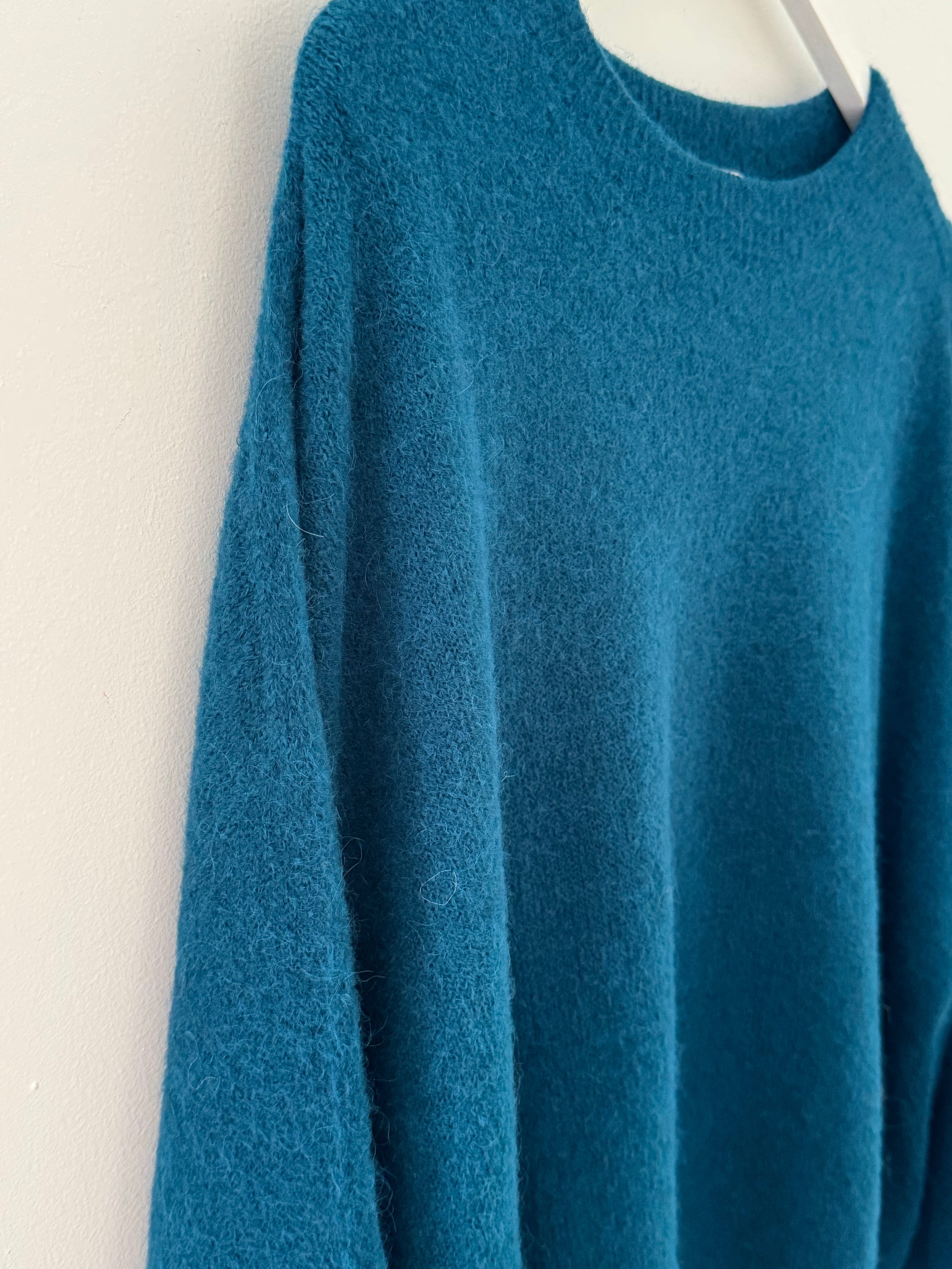 Luxe Slouchy Alpaca Jumper in Teal