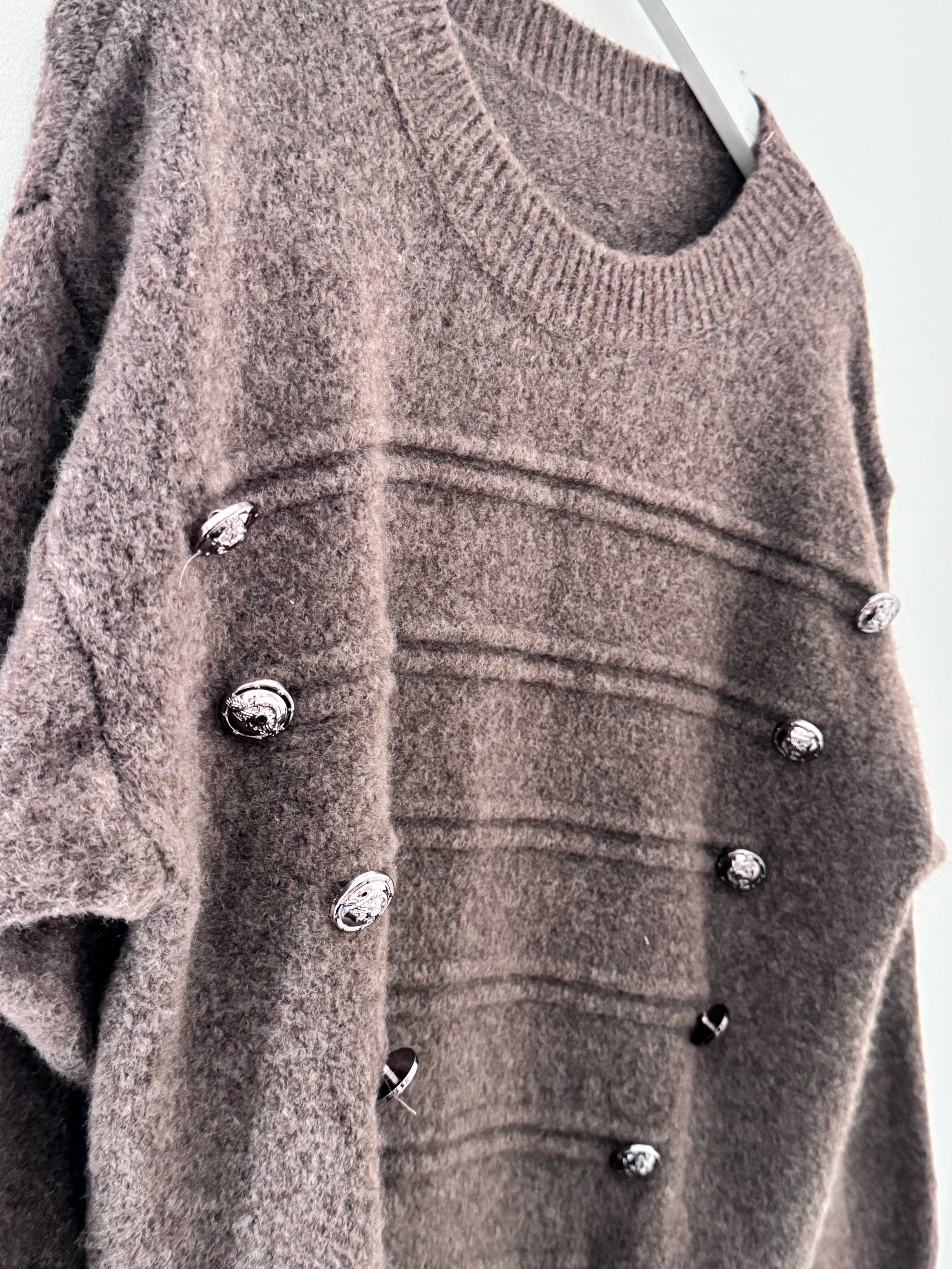 Soft Military Jumper in Mocha
