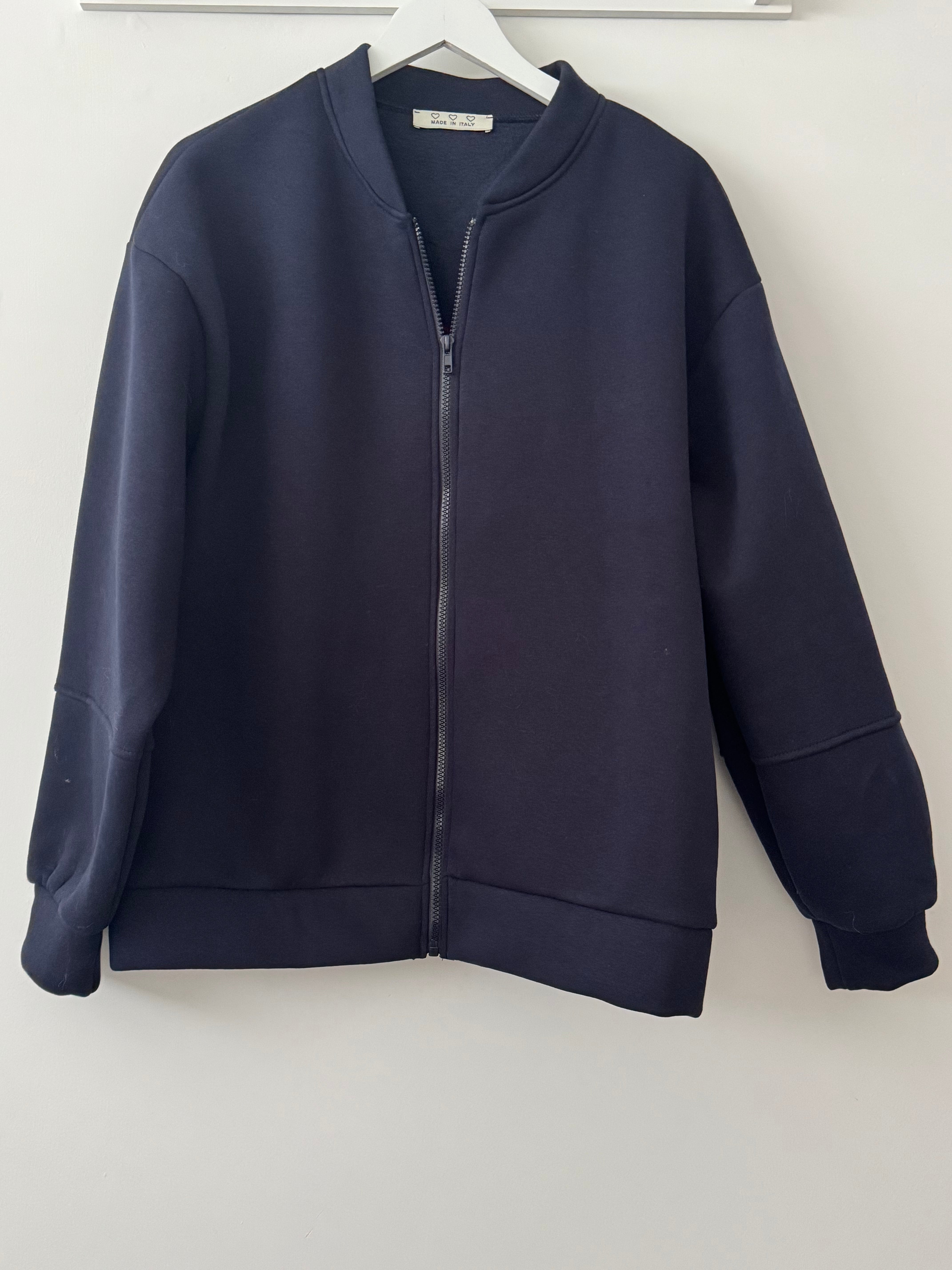 Love Bomber Jacket in Navy & Claret