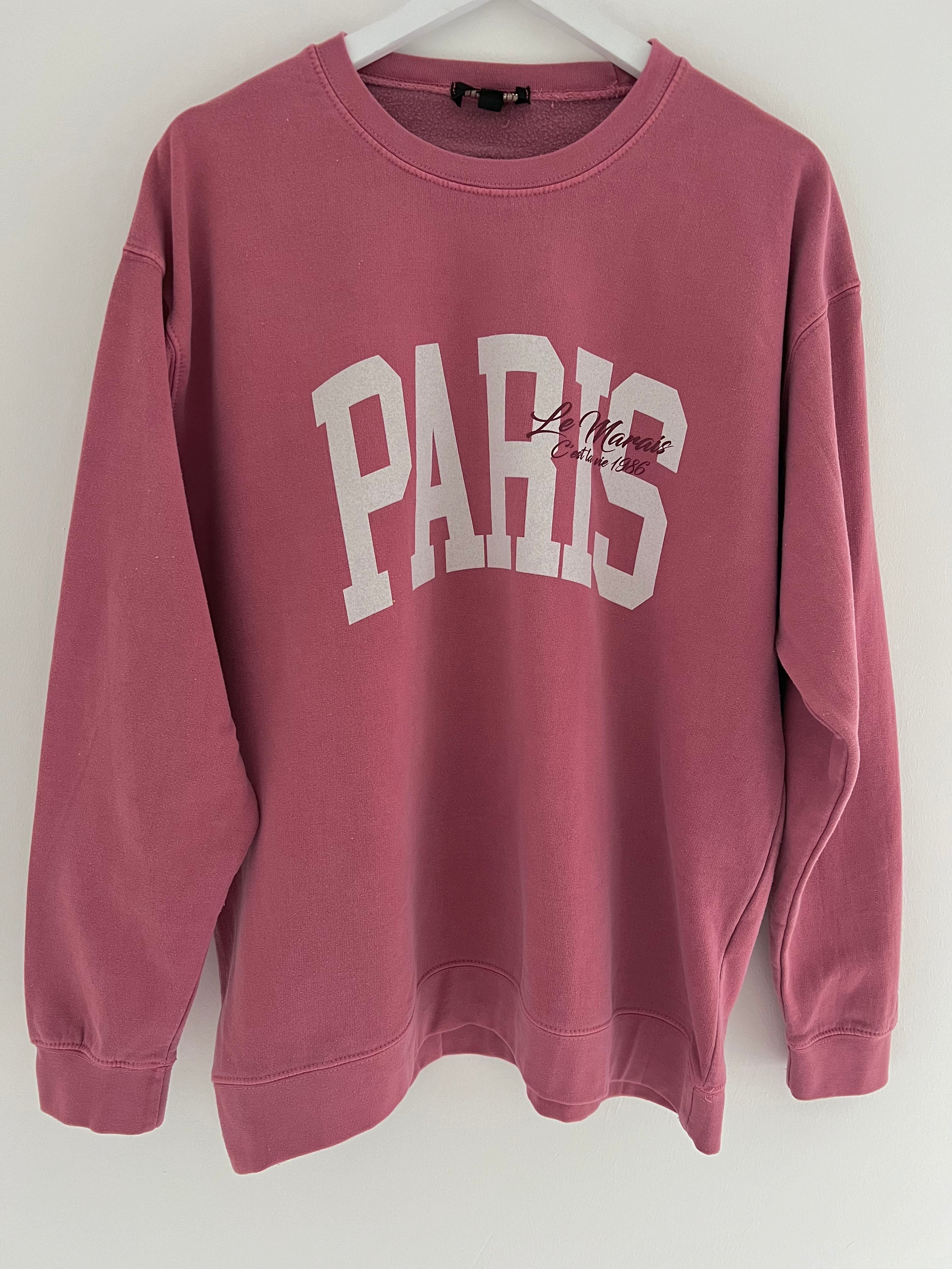 Vintage Wash Paris Sweatshirt in Pinky/Red