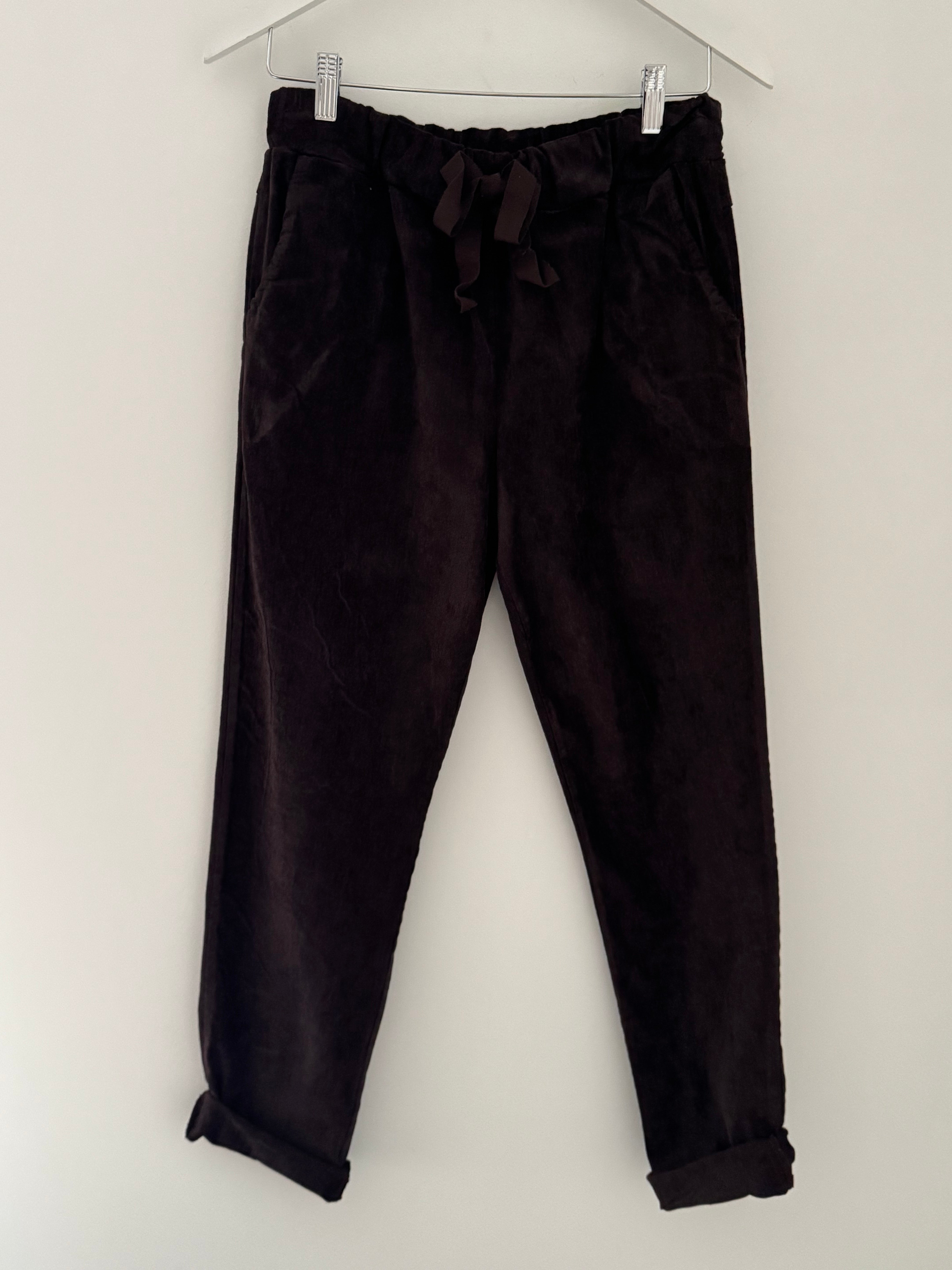 Needlecord Stretch Joggers in Chocolate