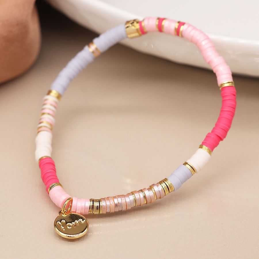 Pink & Lilac Bead Bracelet
