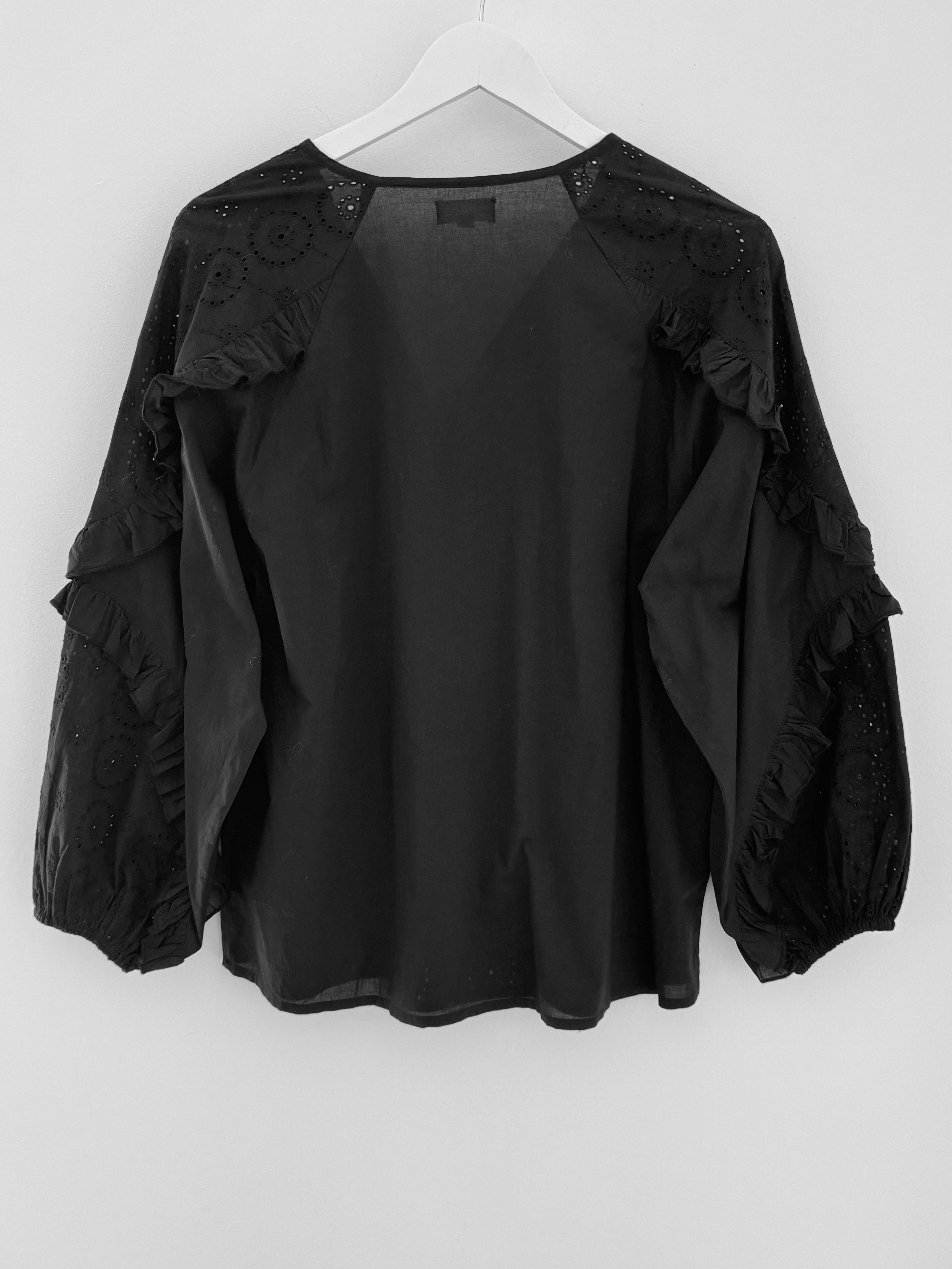 Broderie Anglais Blouse in Black