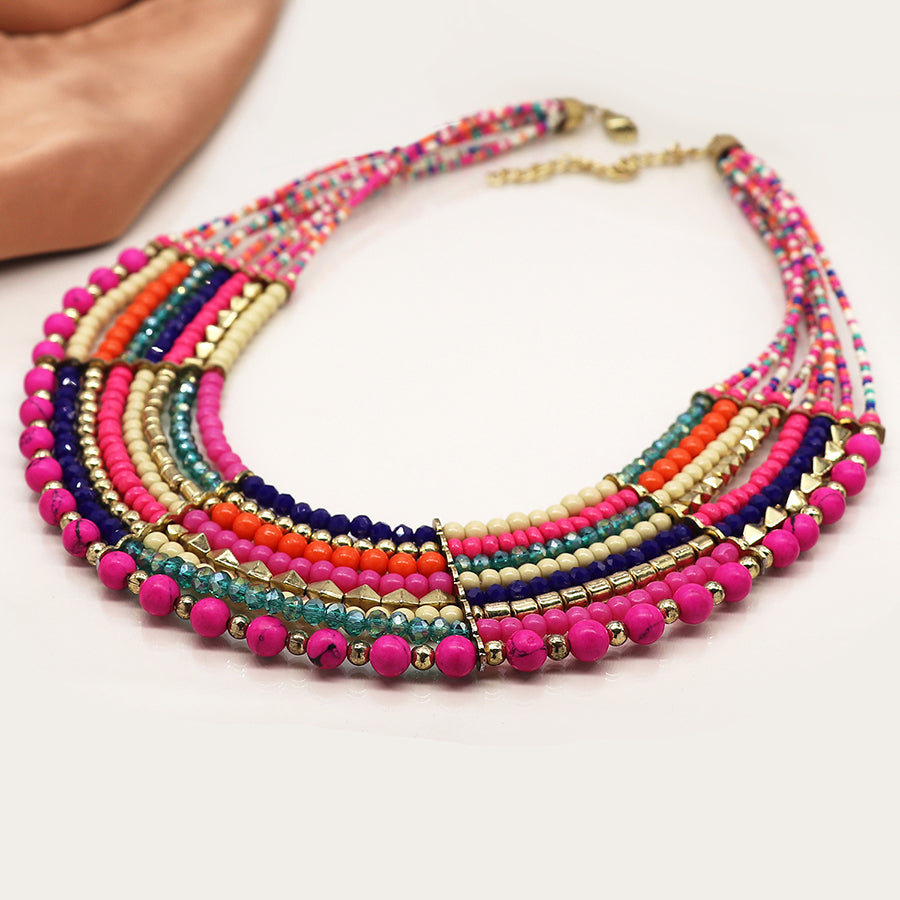 Boho Layered Bead Necklace