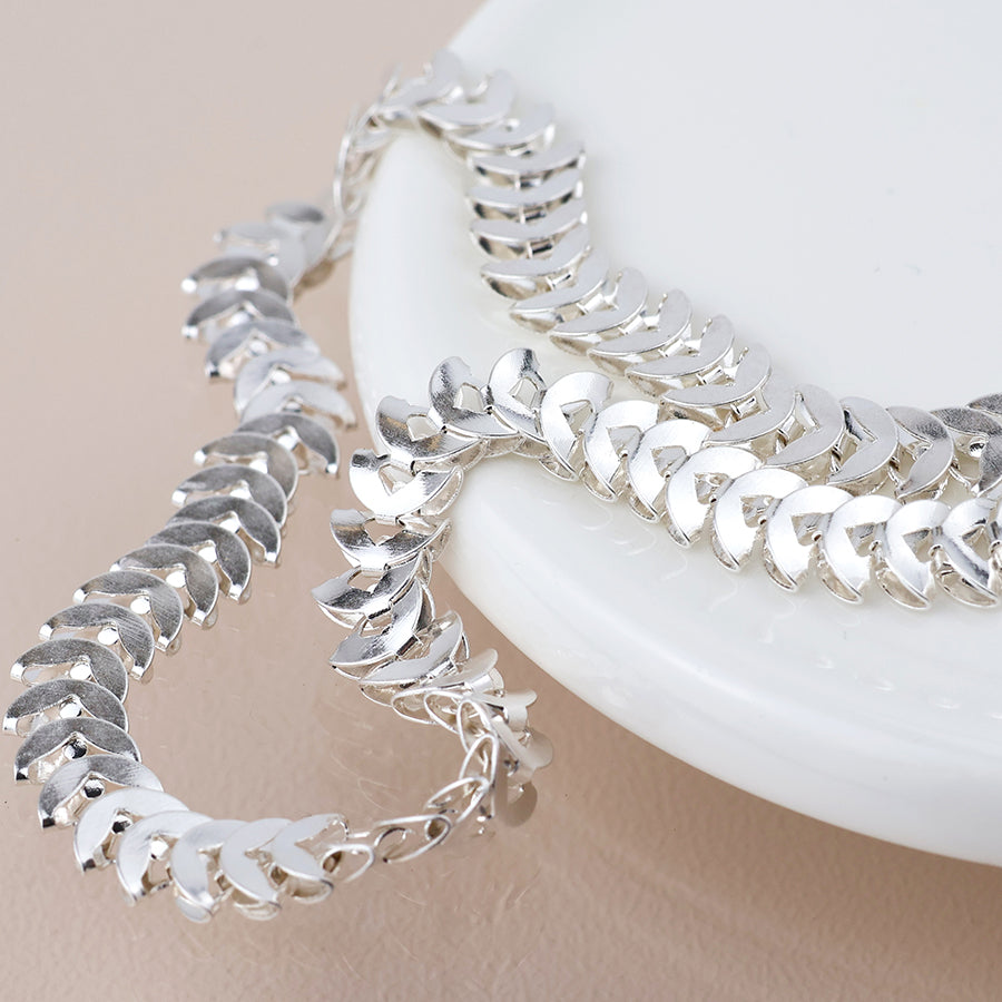 Silver Chevron Chain Necklace