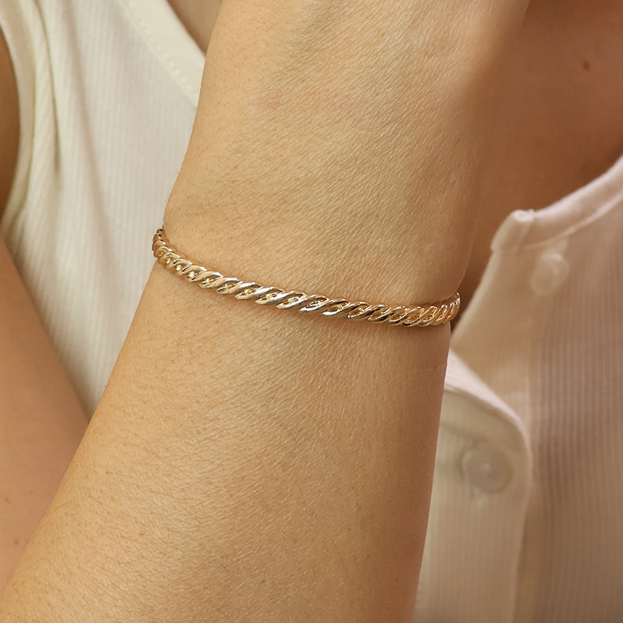 Gold Twist Braid Bangle