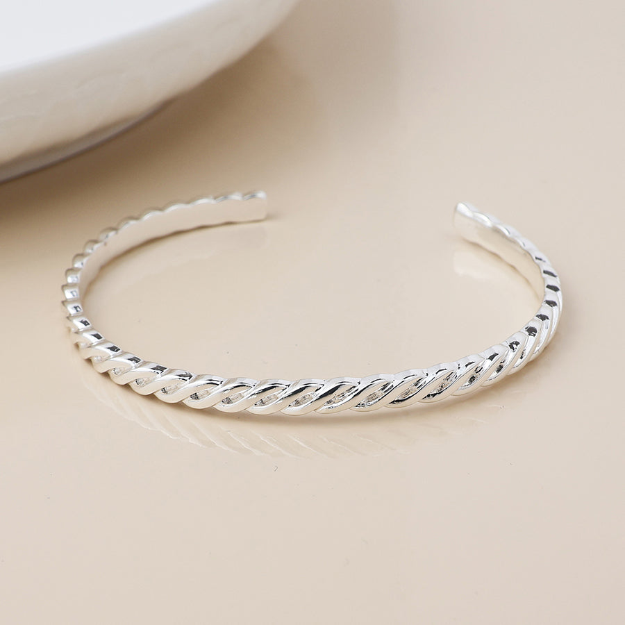 Silver Twist Braid Bangle