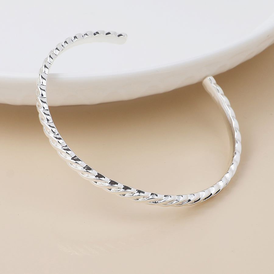Silver Twist Braid Bangle
