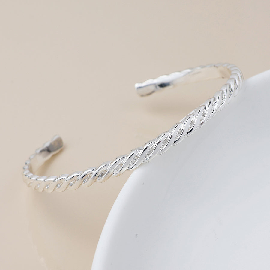 Silver Twist Braid Bangle