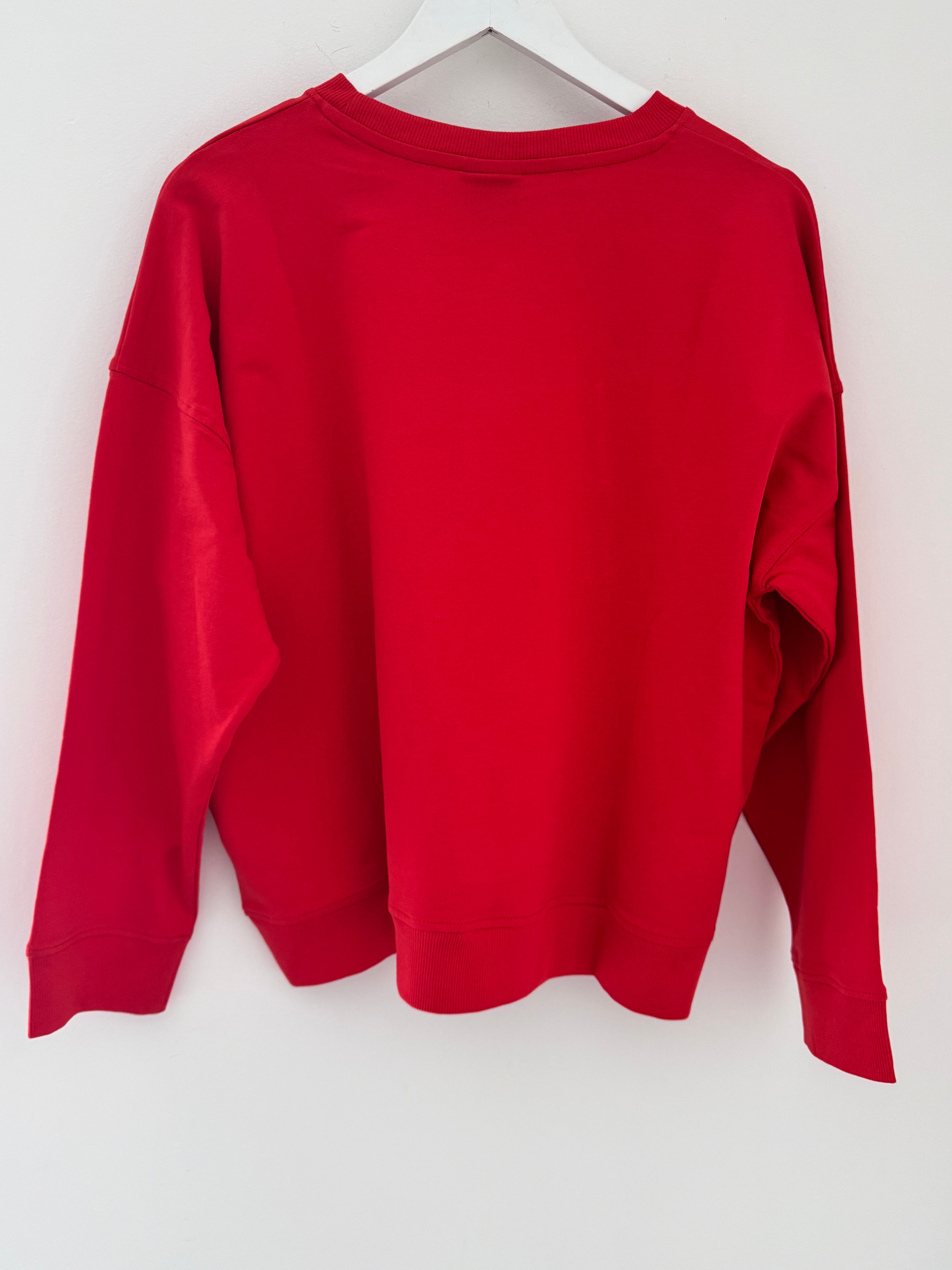 Chic Sequin Sweatshirt in Red