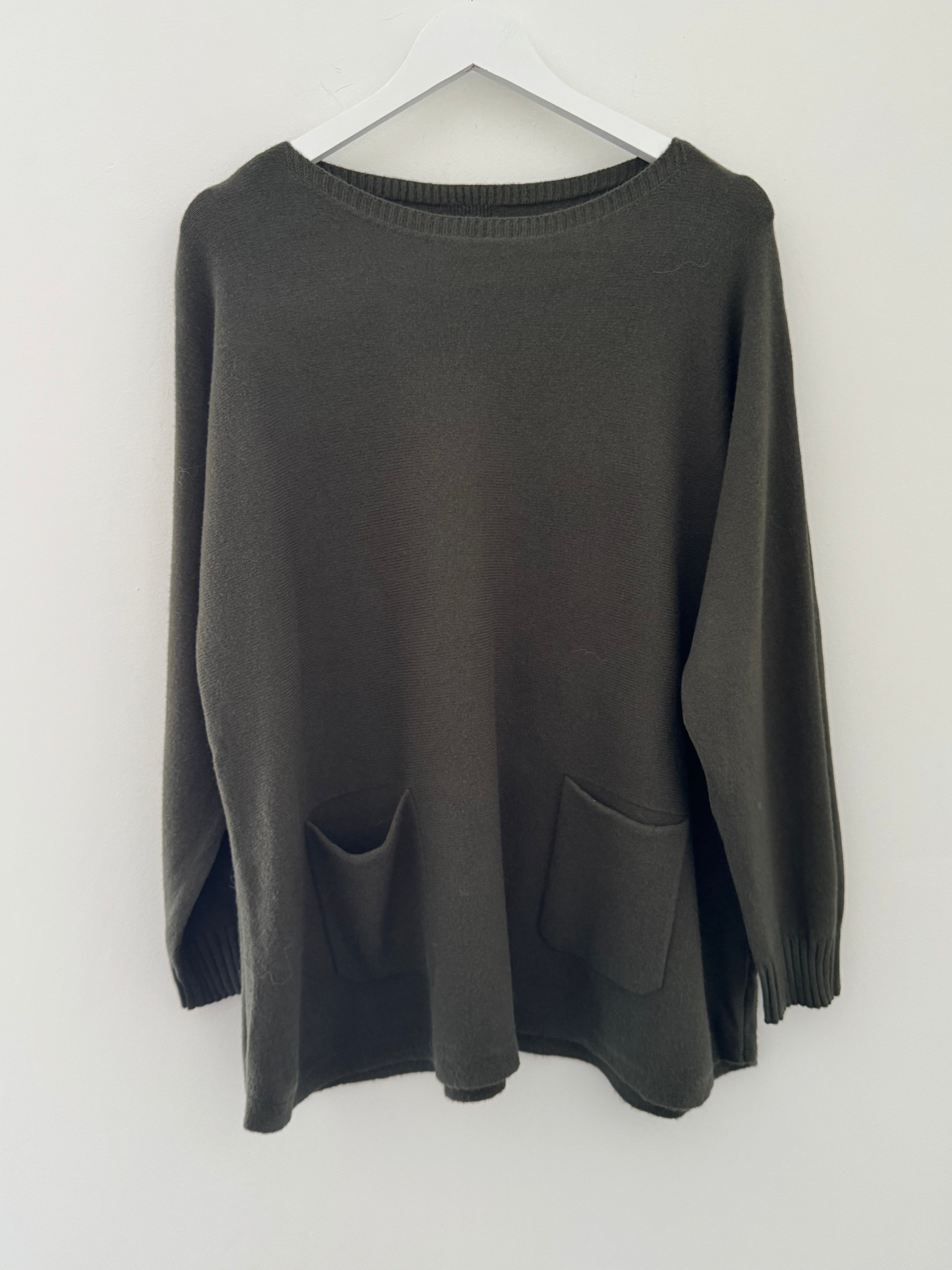 Pocket Jumper in Deep Khaki