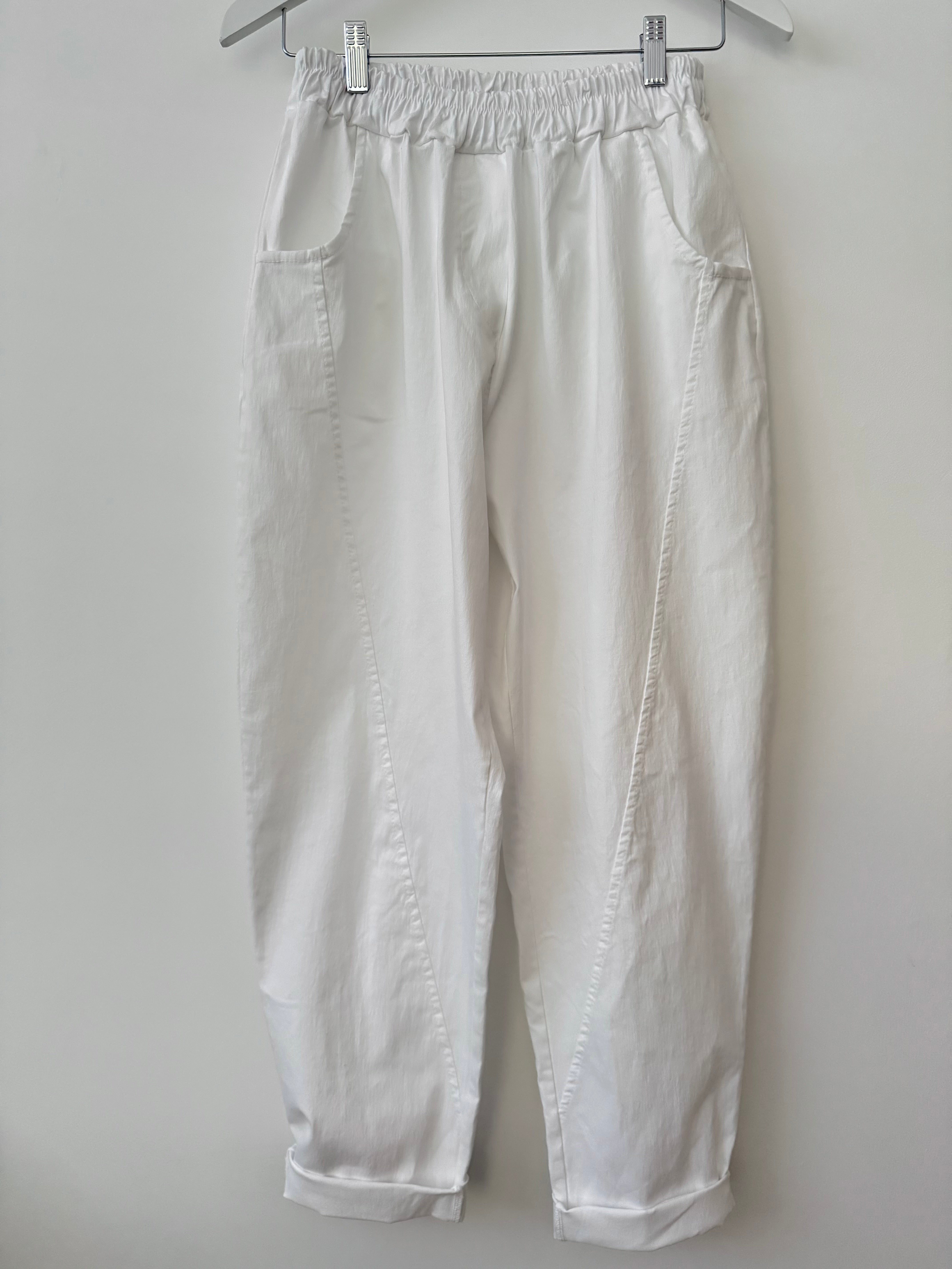 Engineered Boyfriend Joggers in White