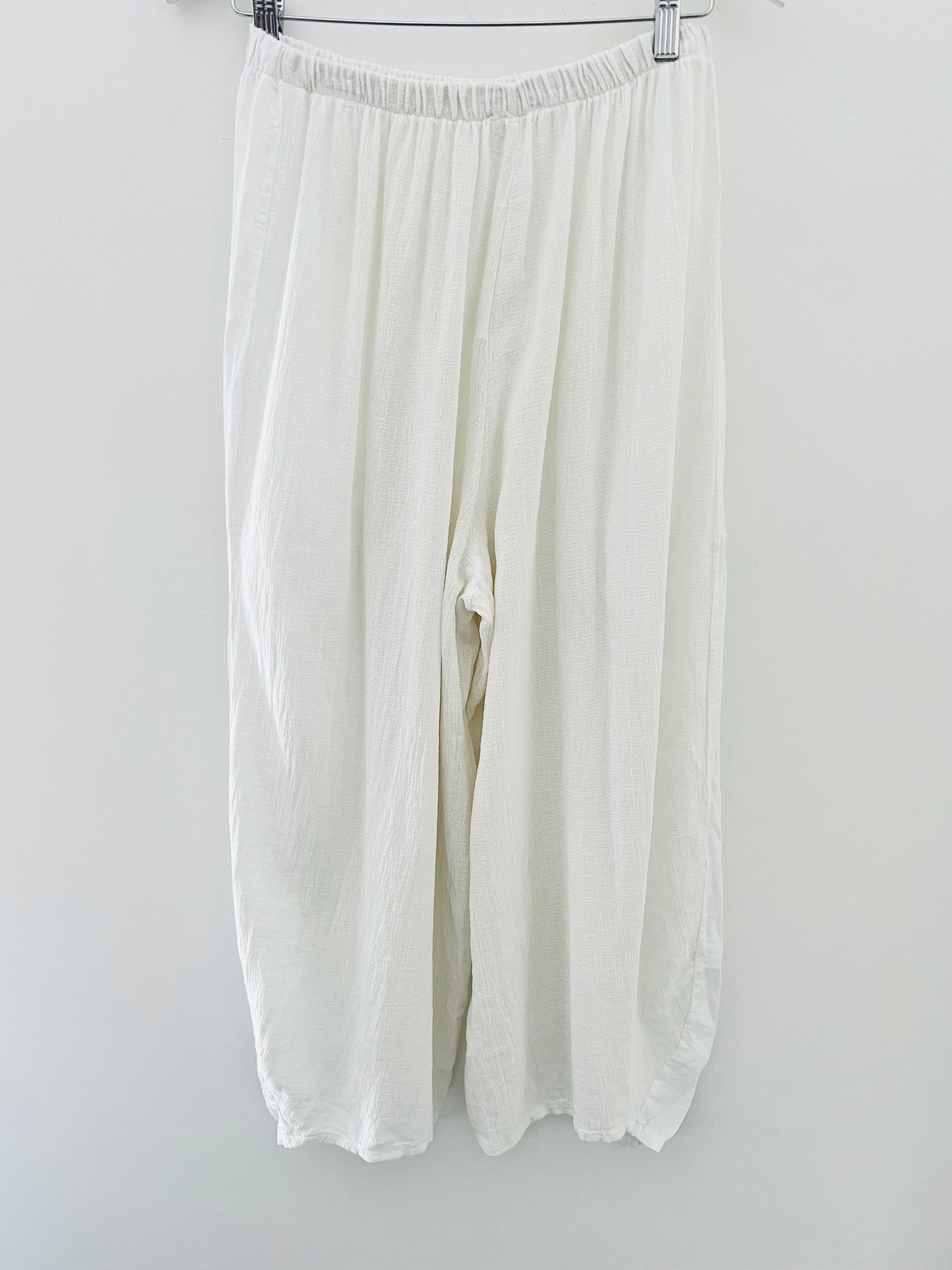 Linen & Cotton Trousers in White