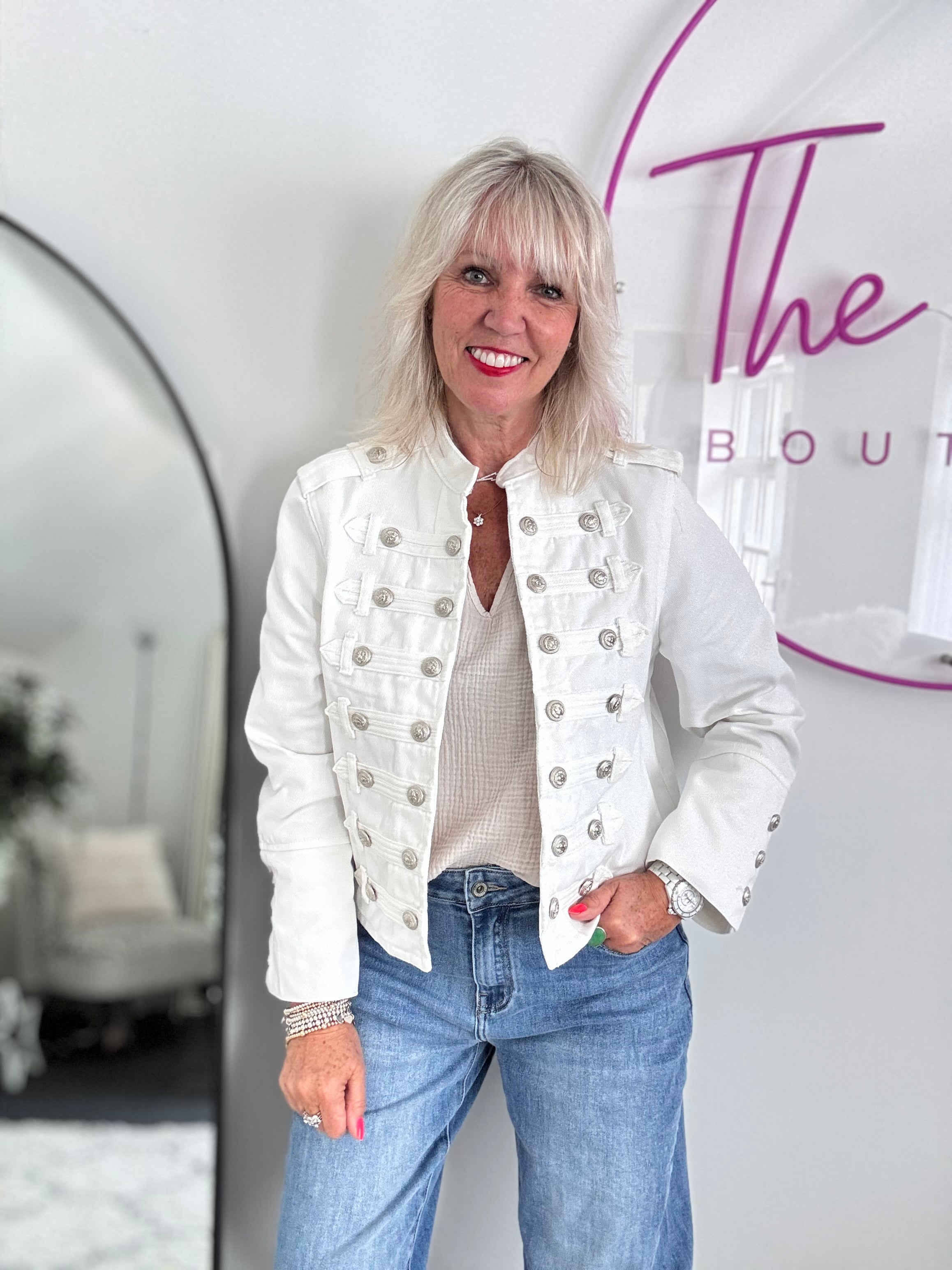 Military Jacket in Ivory