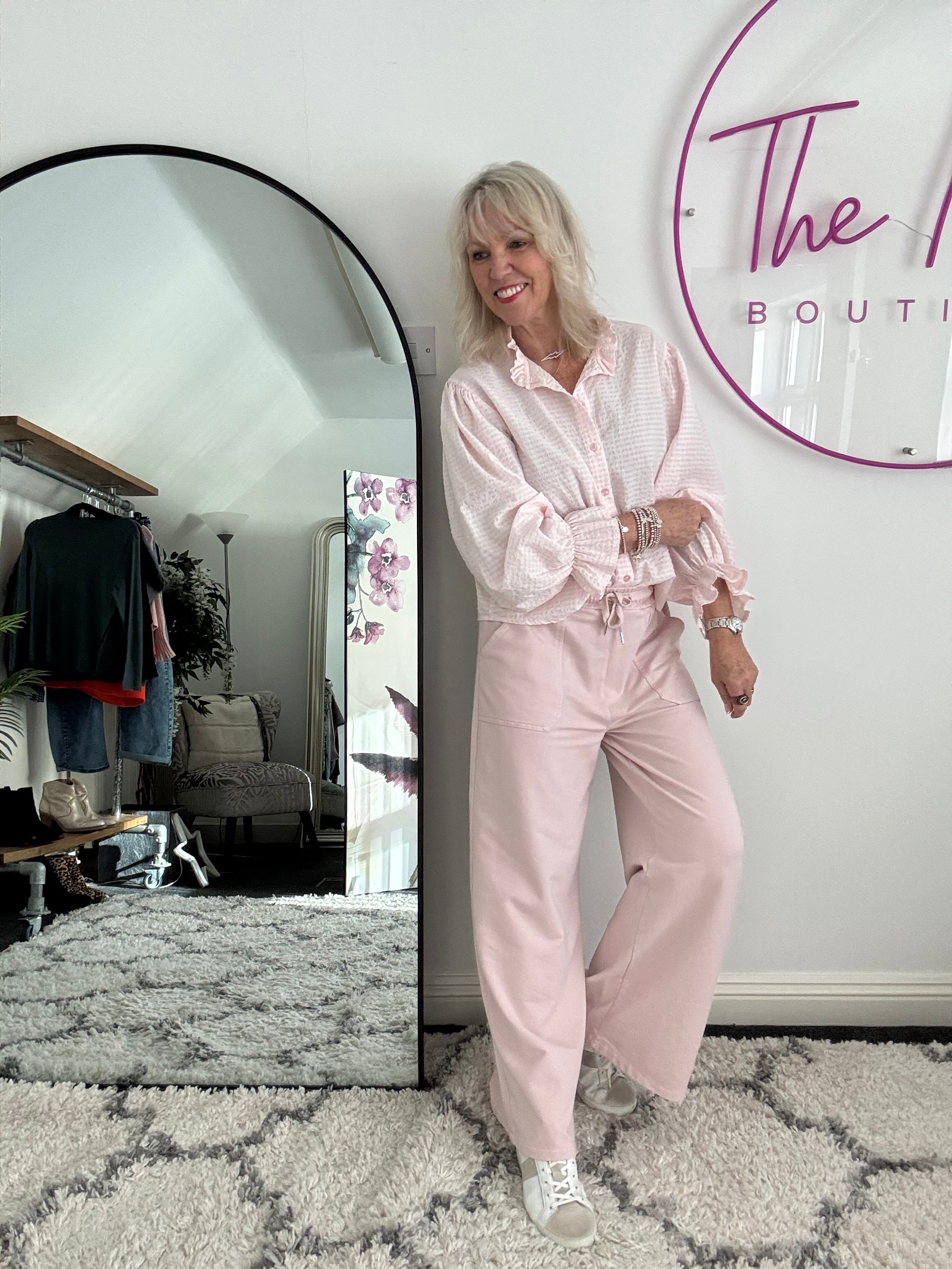 Stretch Jersey Trousers in Pink