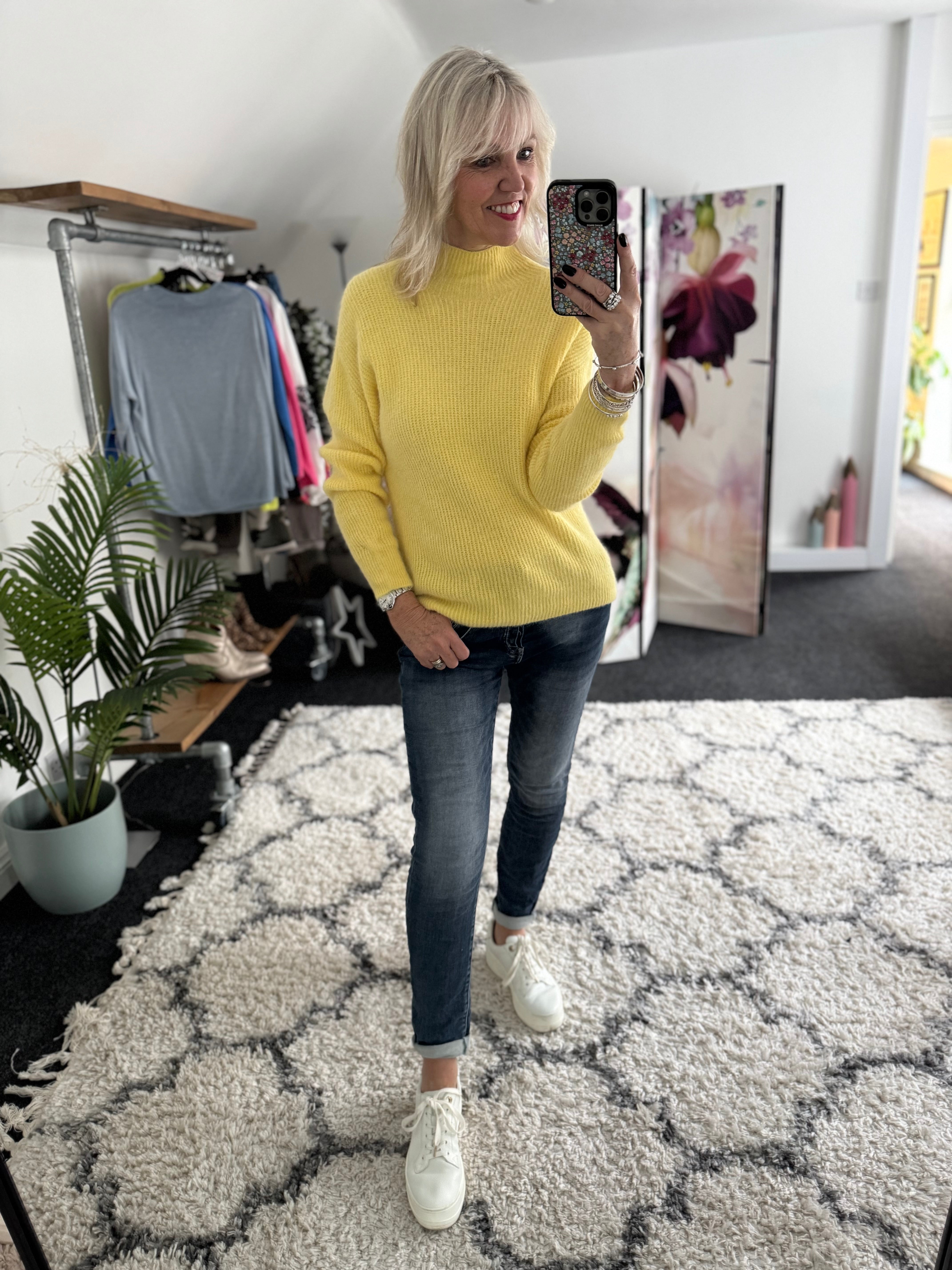 Ribbed Alpaca Jumper in Soft Yellow