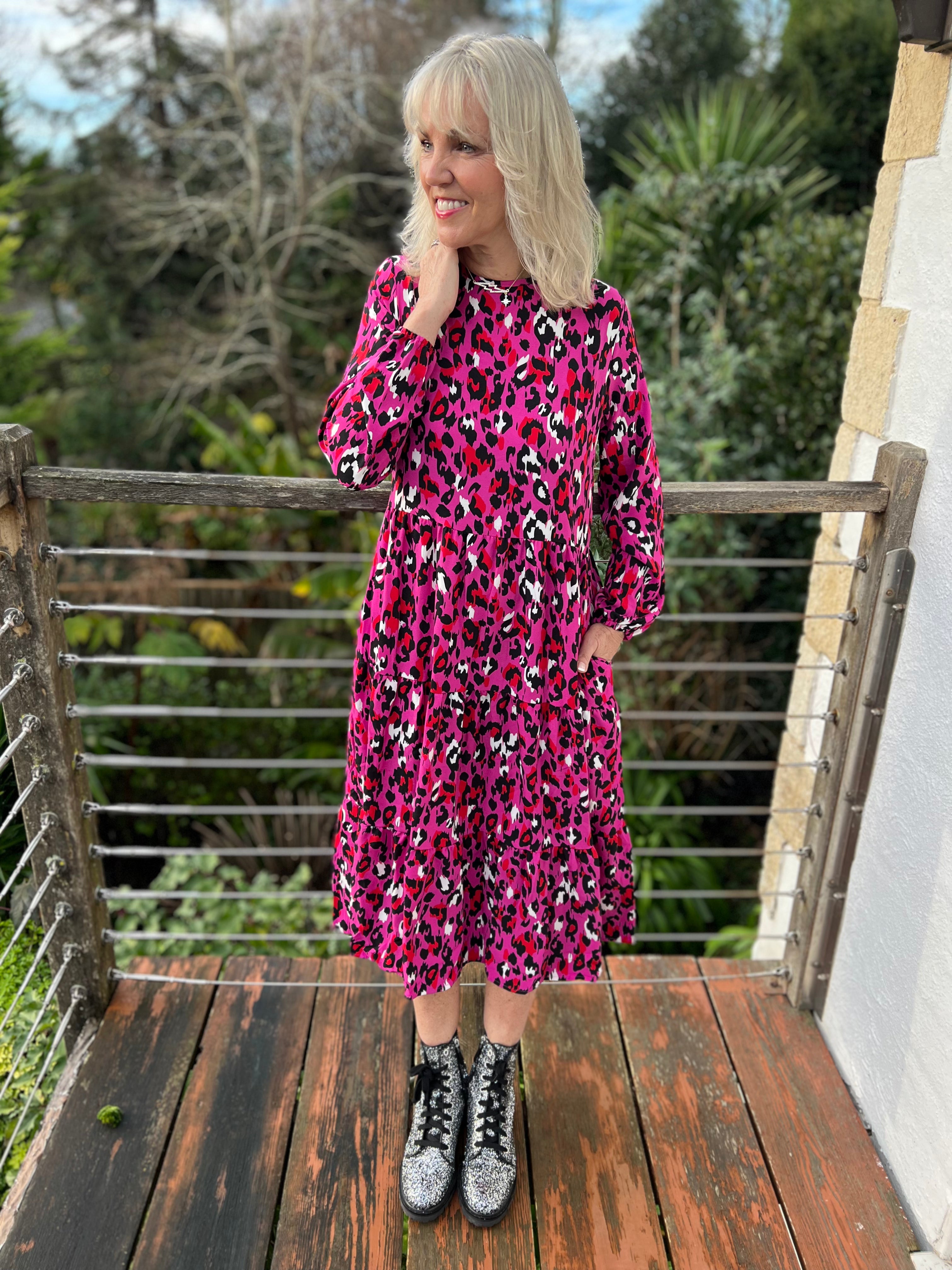 Round neck top floral dress