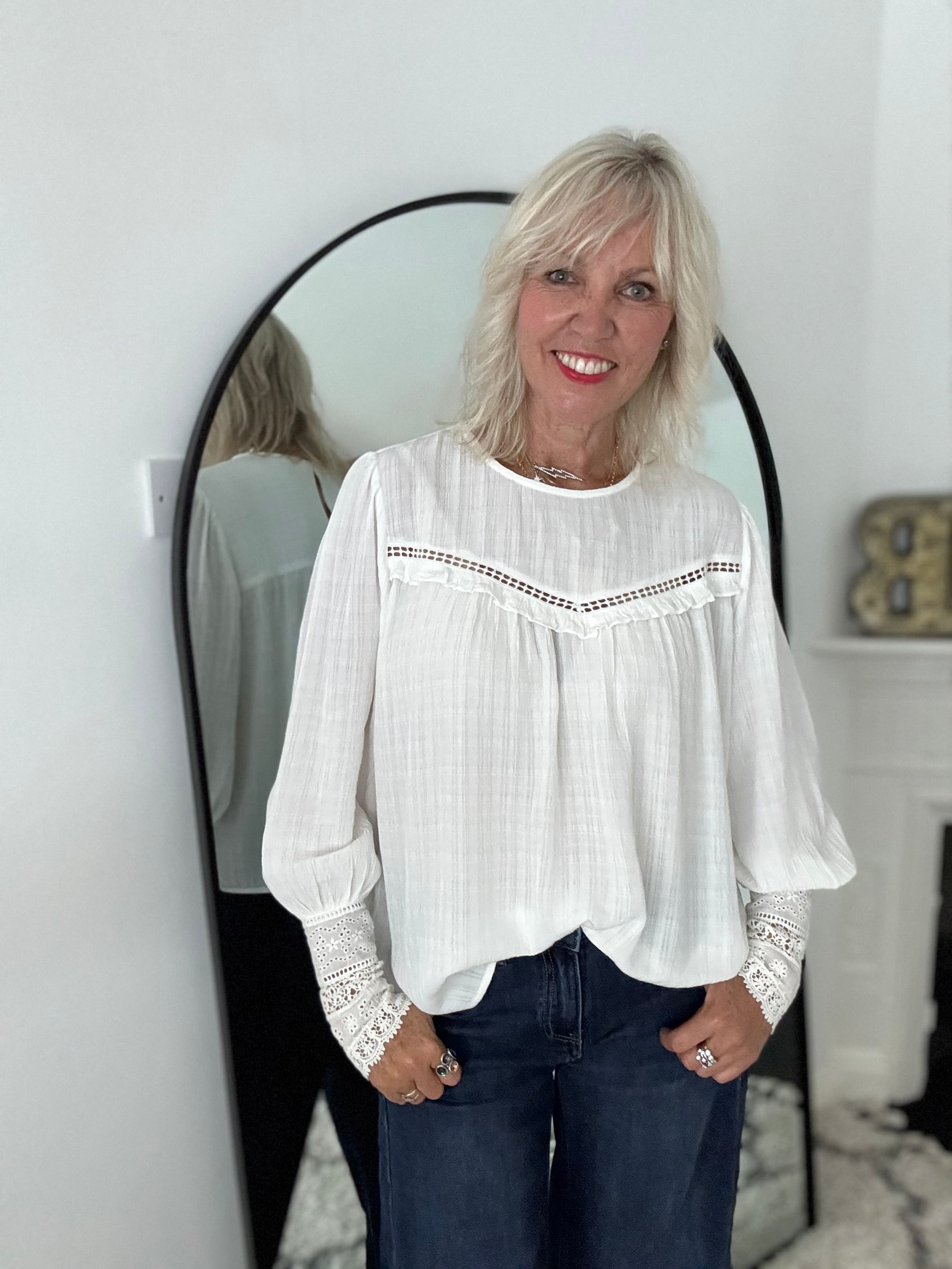 Luxe Blouse with Lace Cuffs