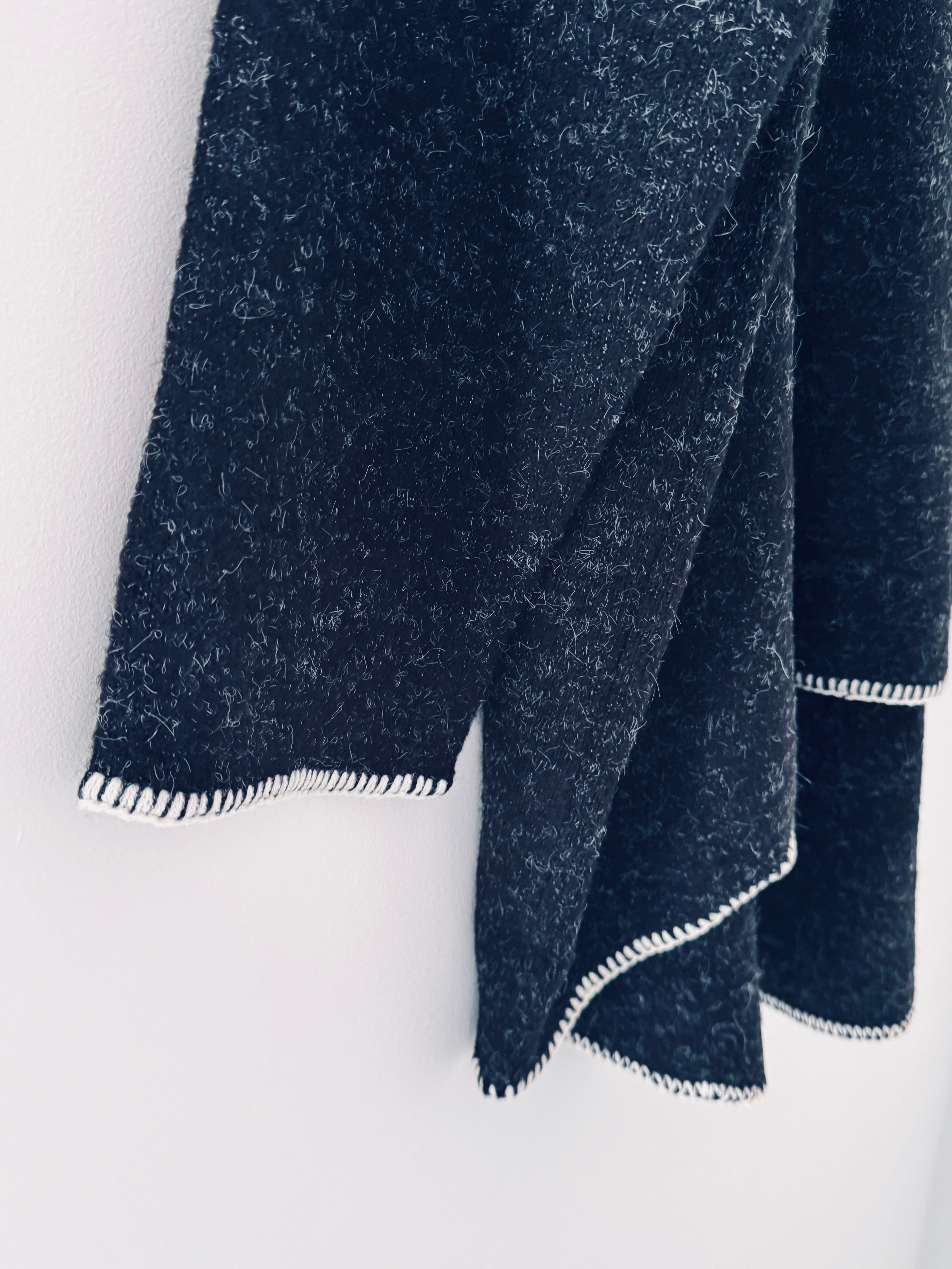 Blanket Stitch Jumper in Charcoal