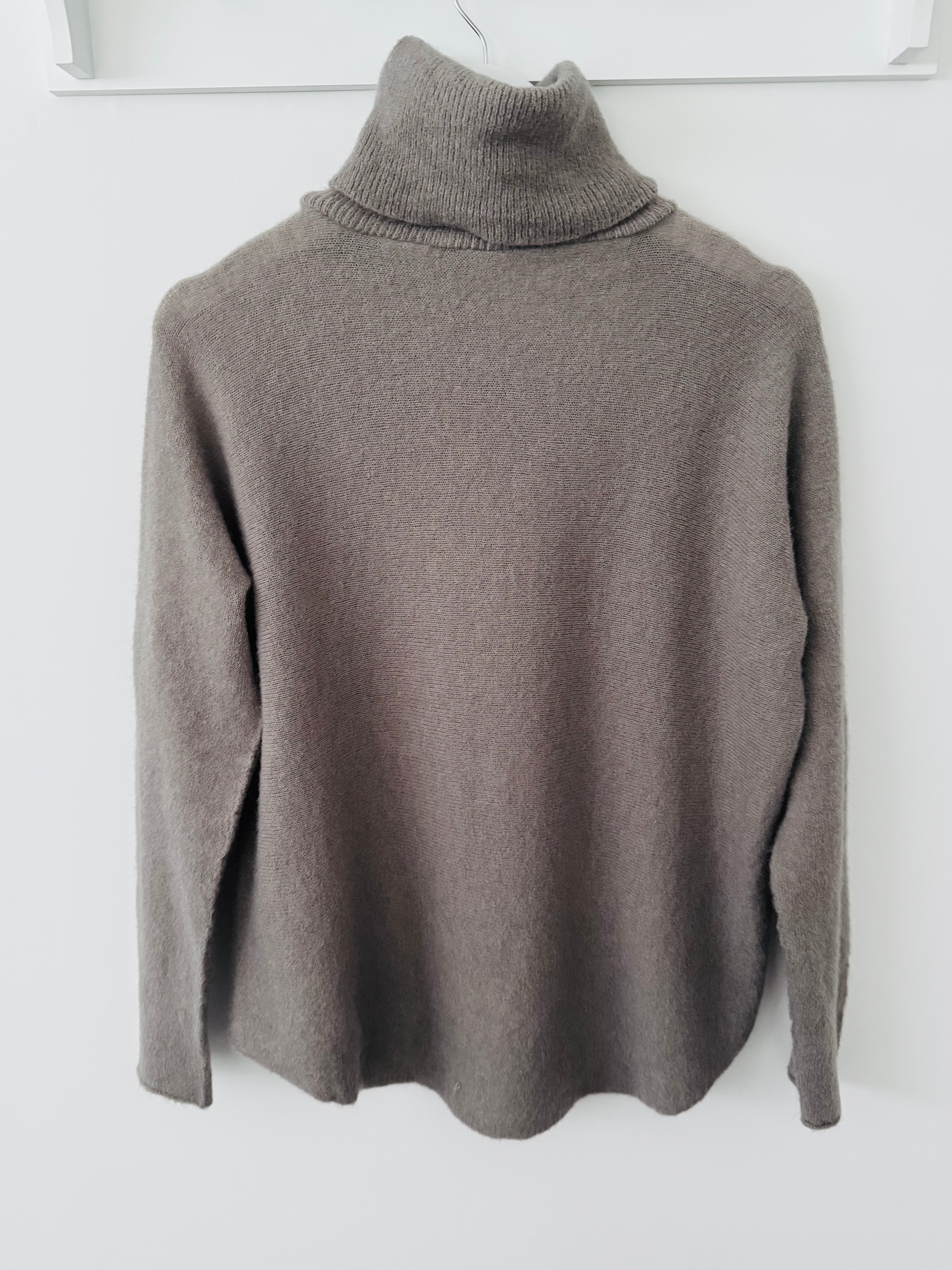 Simple Roll Neck Jumper in Mocha