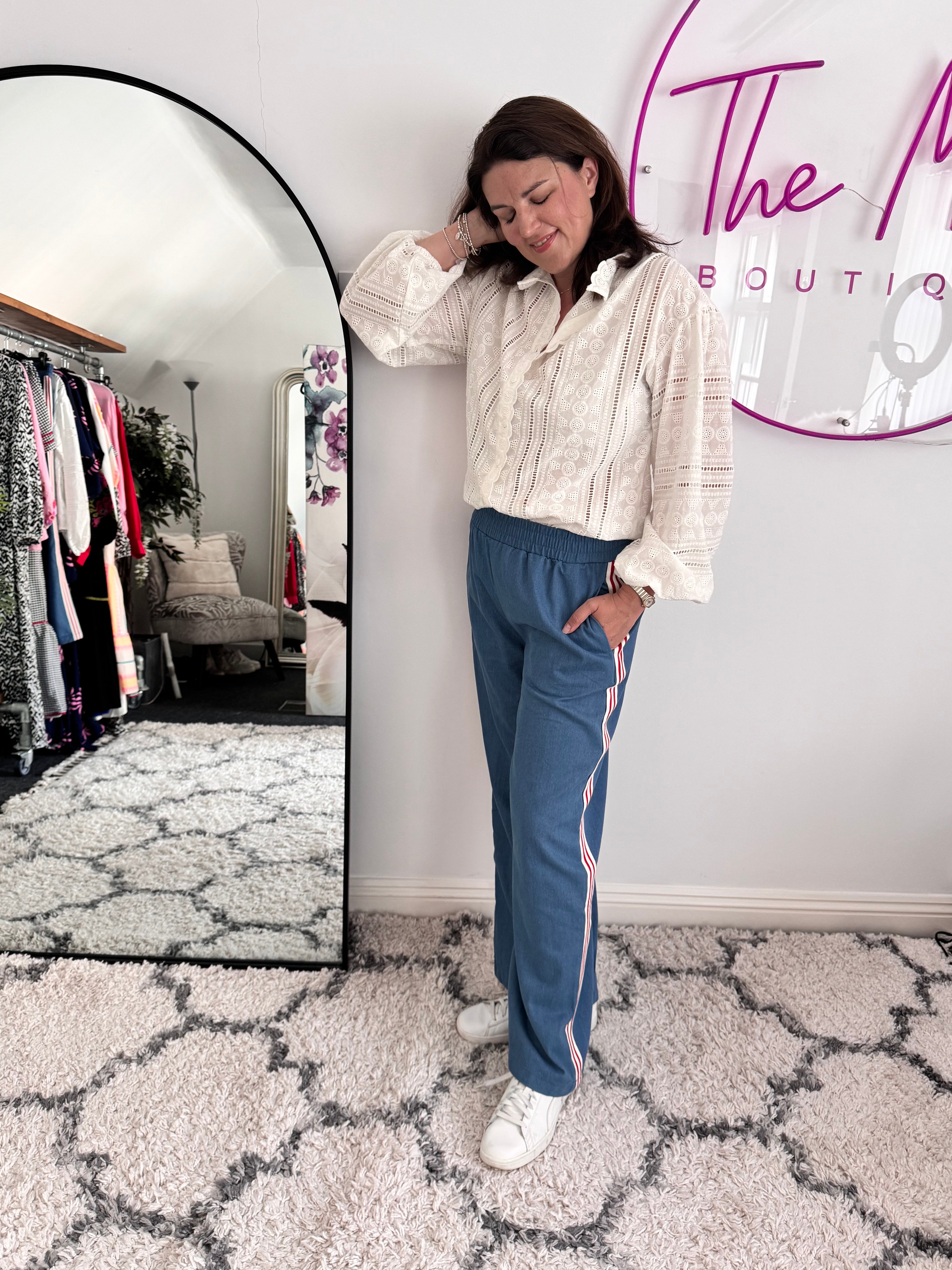 Broderie Anglaise Shirt in White