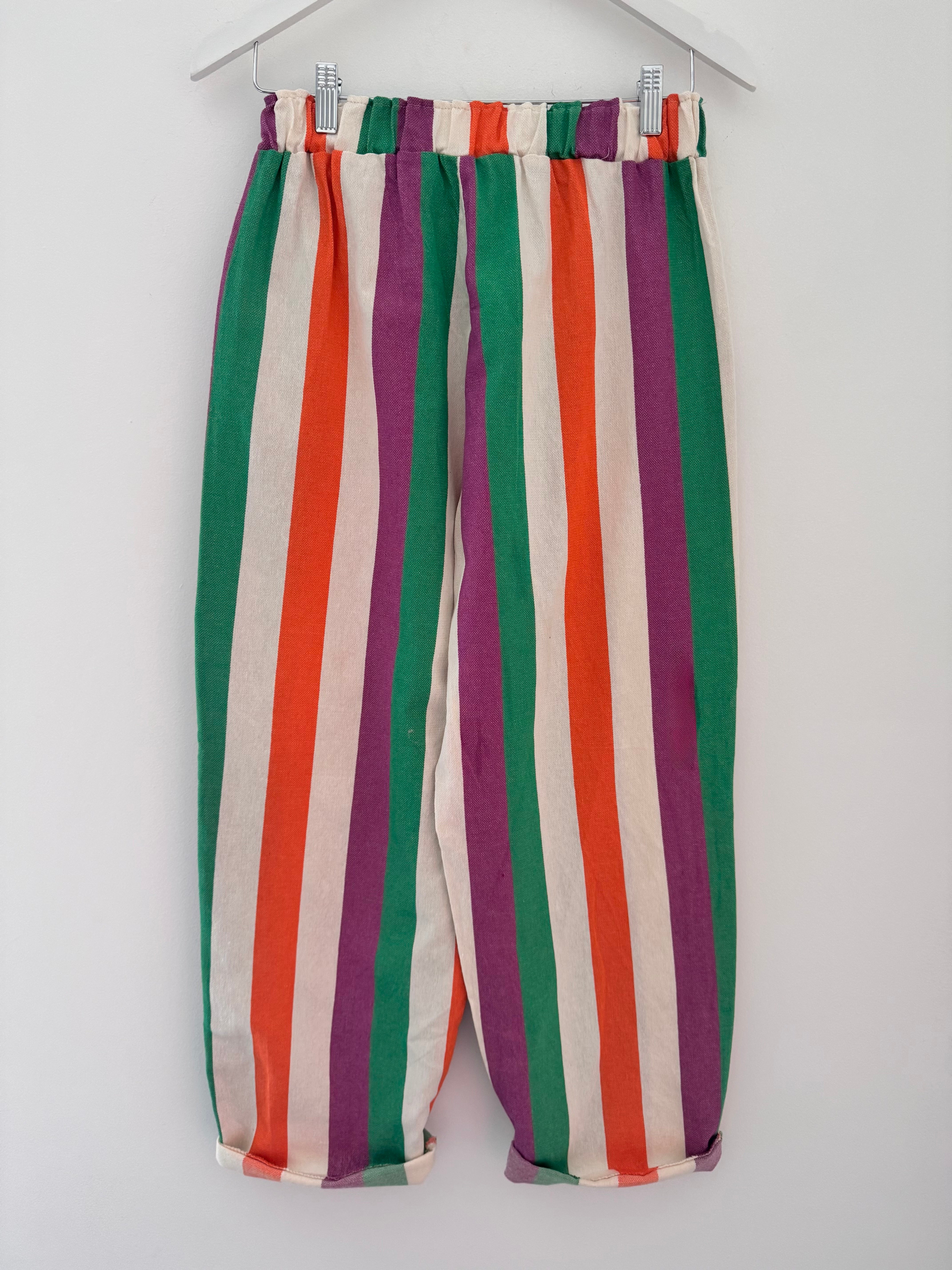 Multi Coloured Stripe Trousers with Deep Pockets