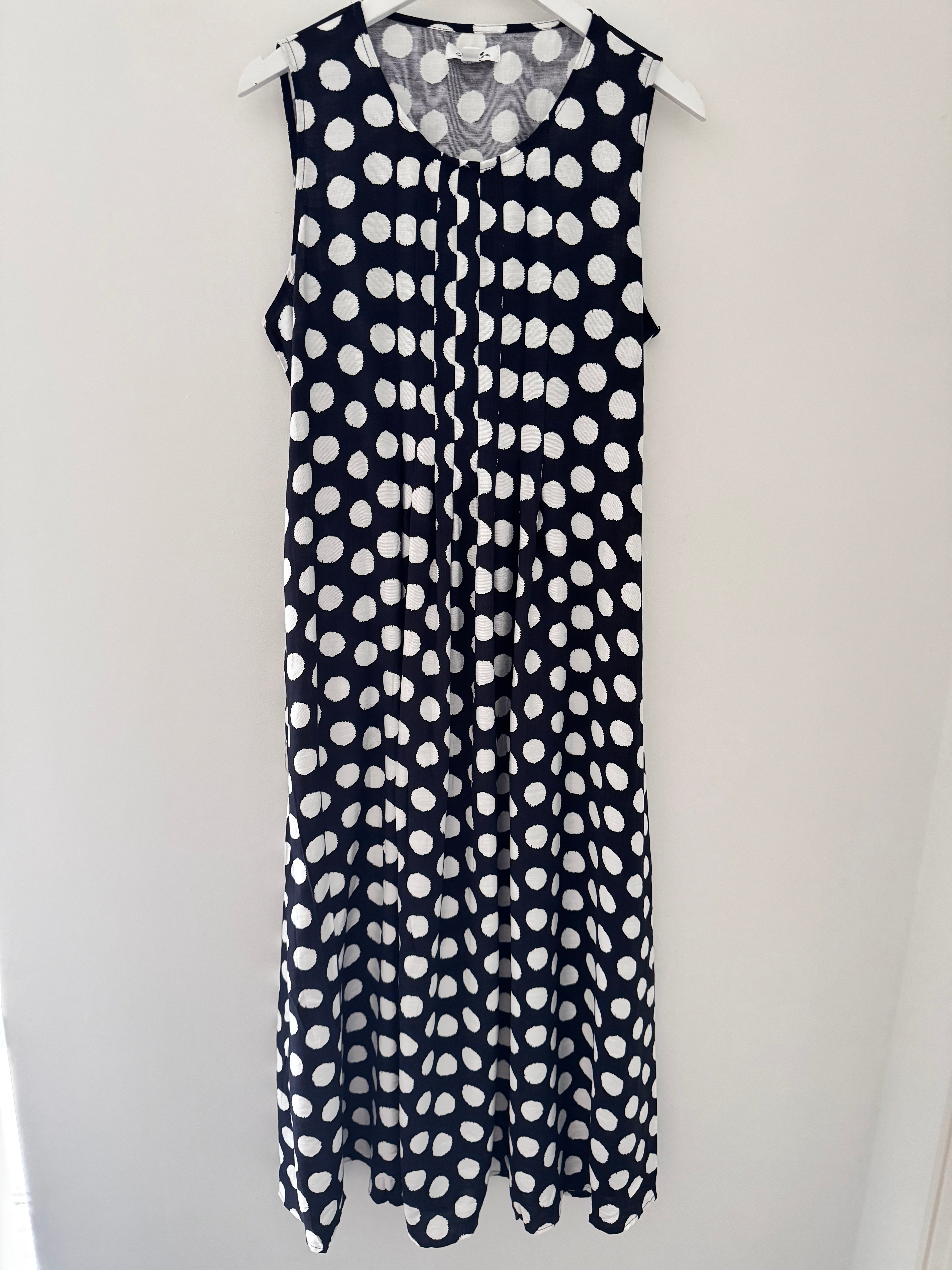 Polkadot Dress in Navy & White