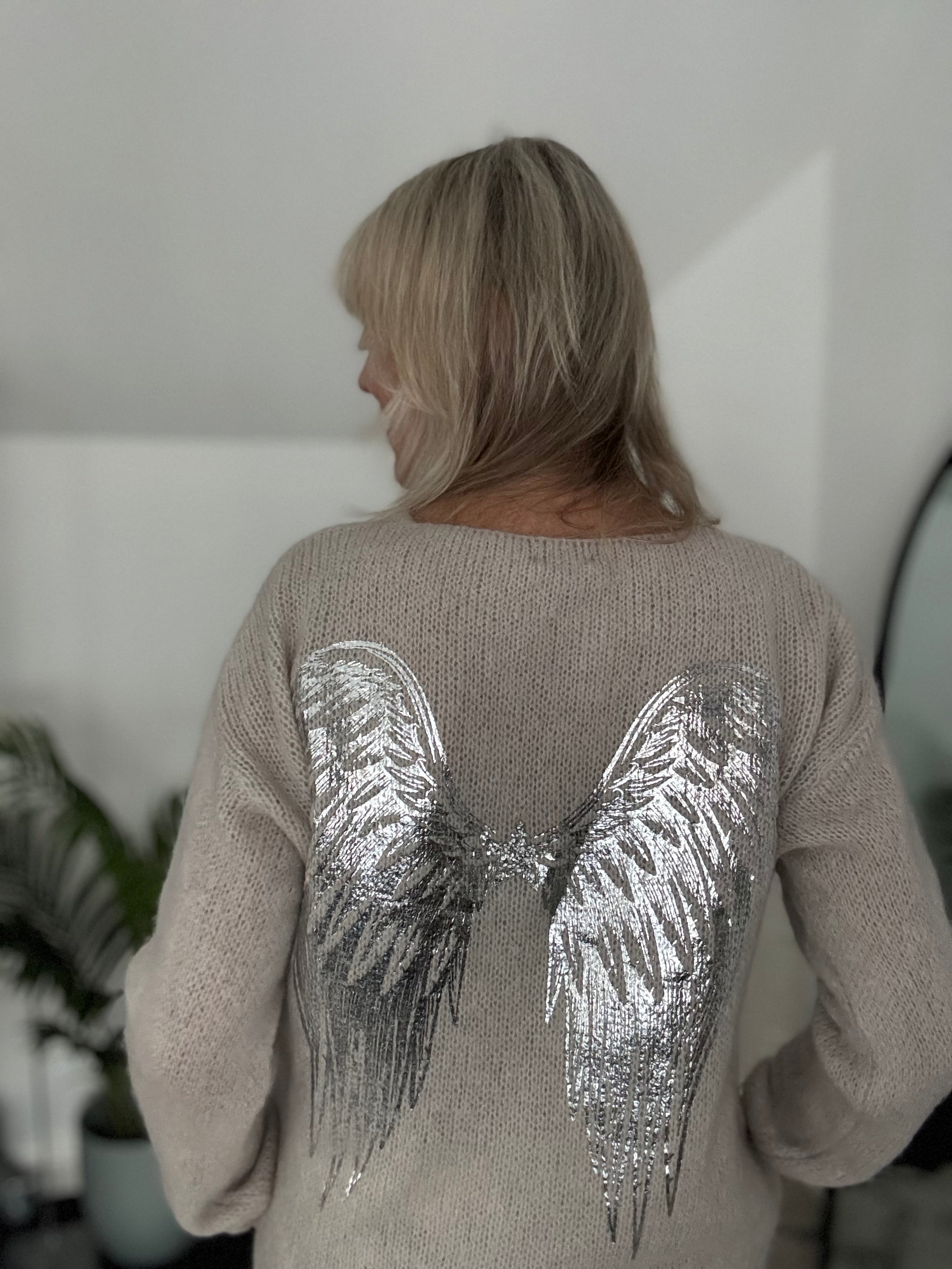 Angel Wings Sweater in Pebble