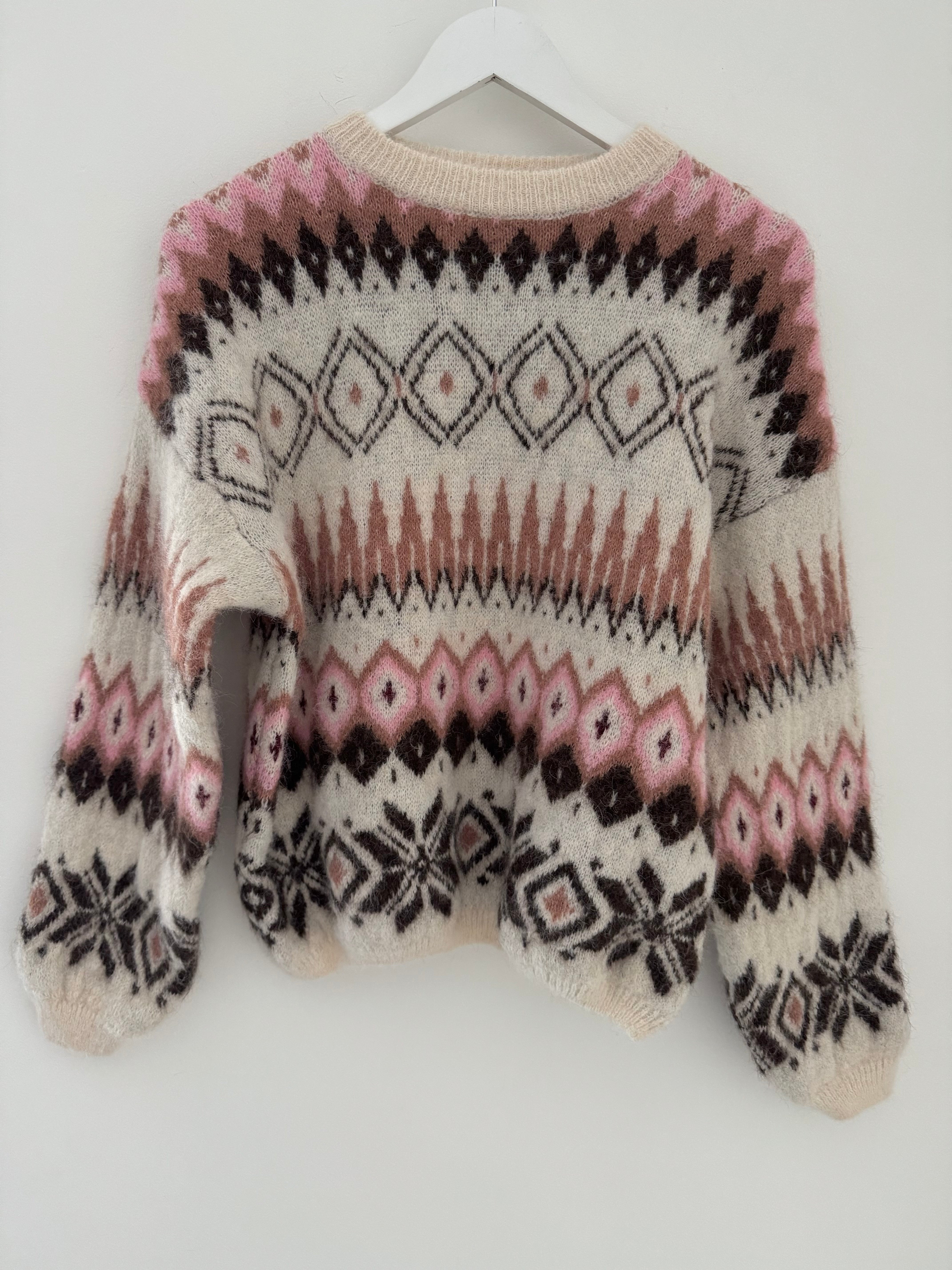 Softie Pattern Jumper in Pink & Mocha