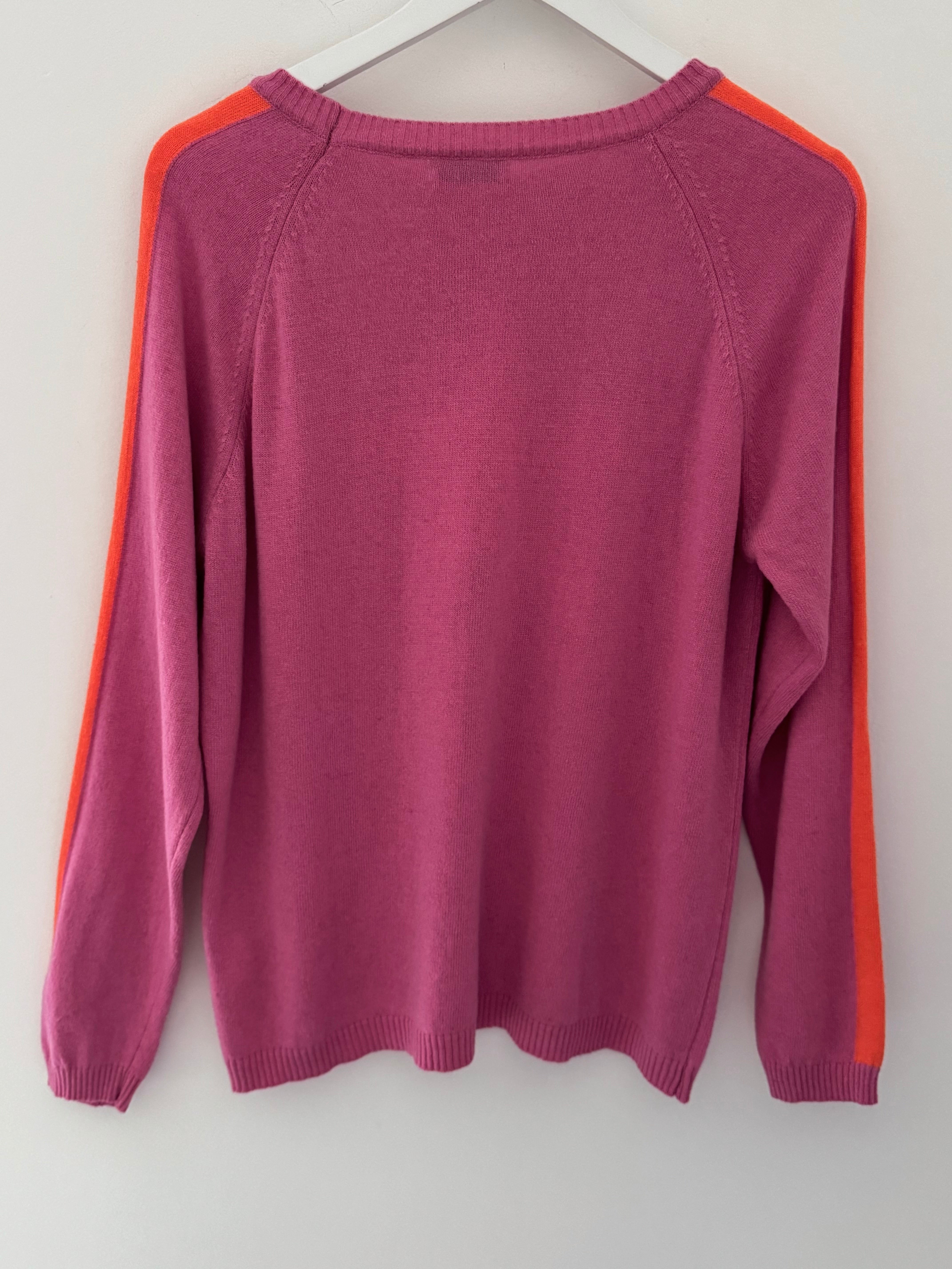 Star Cashmere Jumper in Pink & Orange