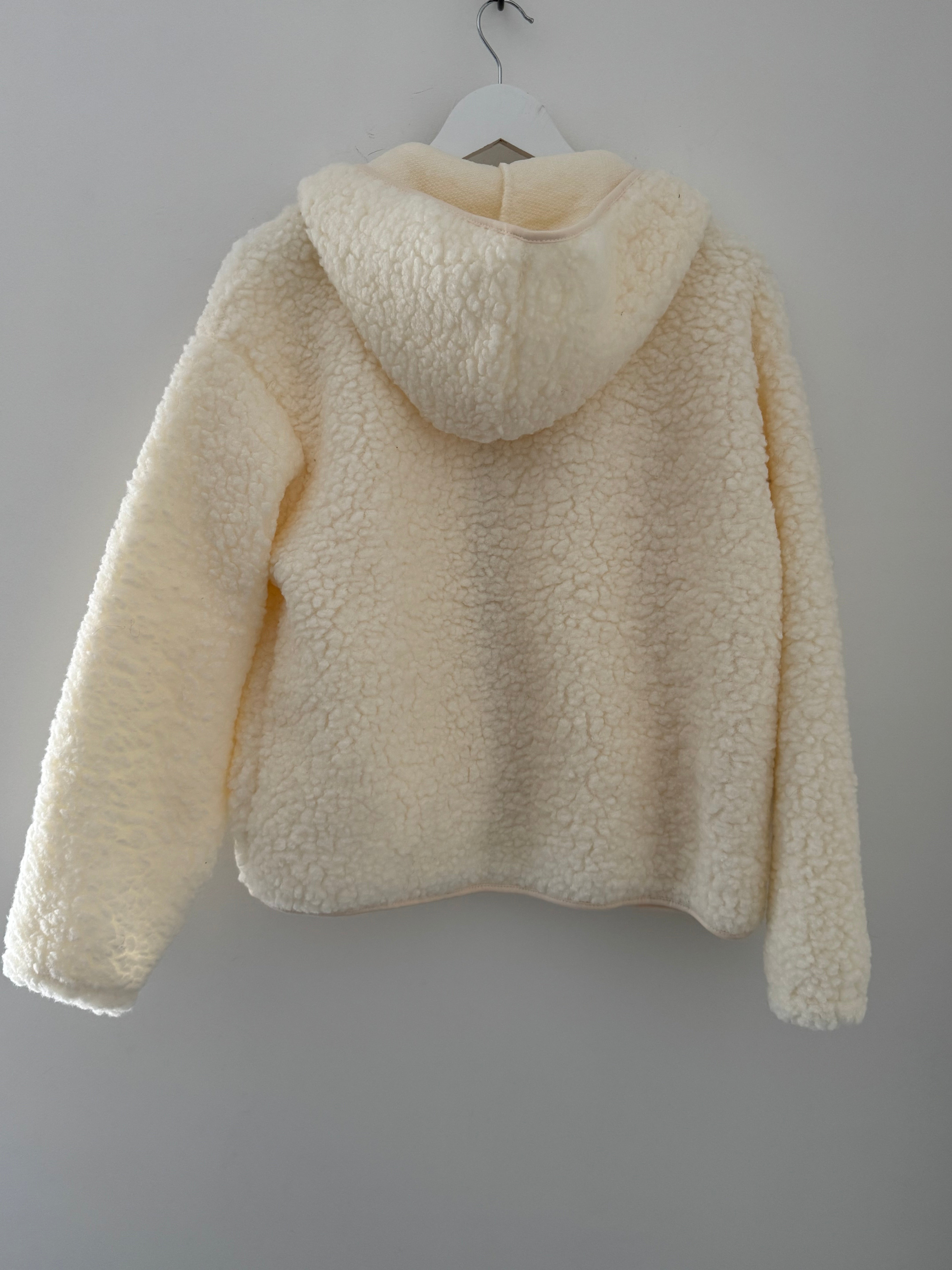 Hooded Teddy Jacket in Vanilla