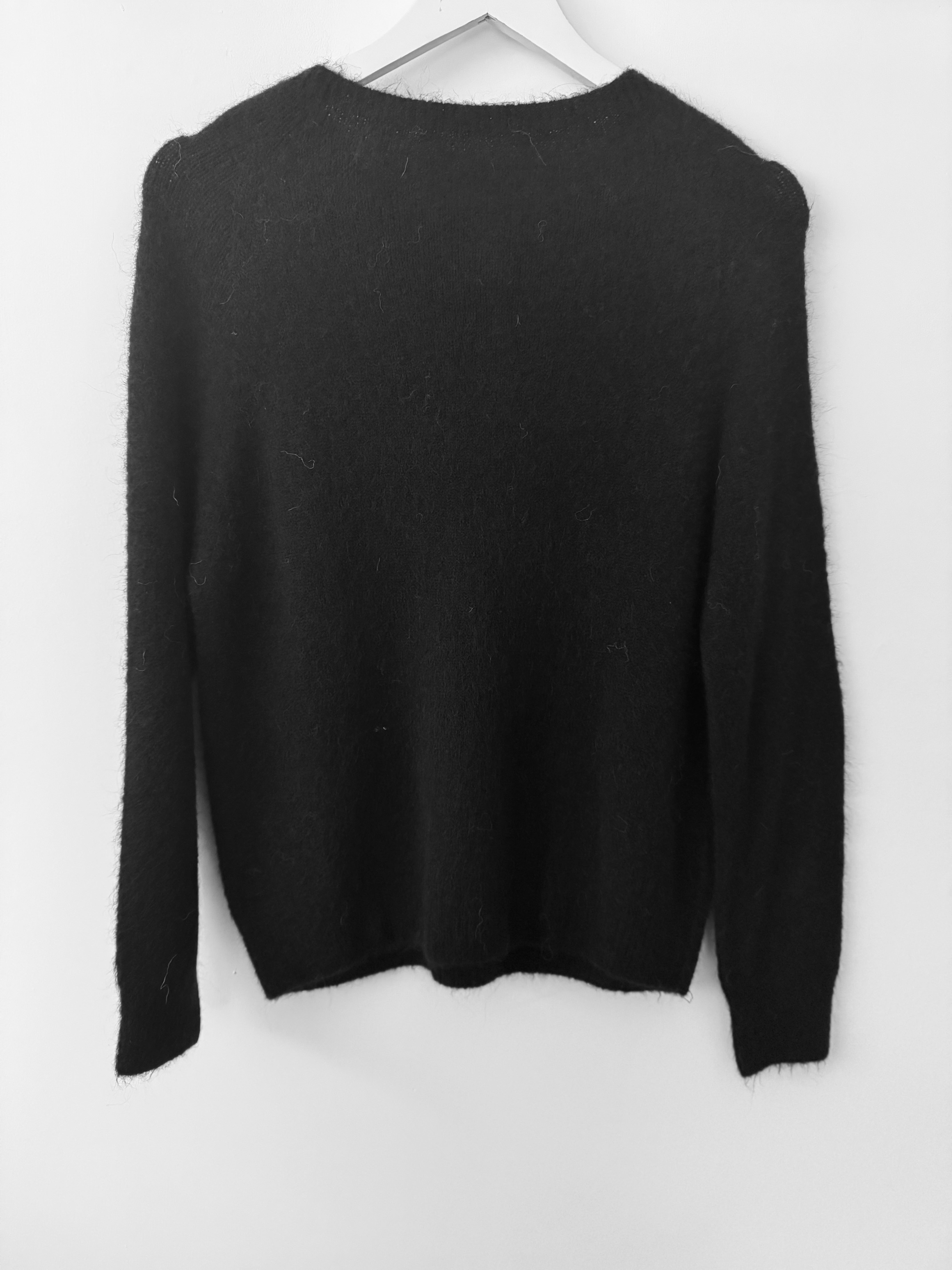 Softie Jumper with Button Neck in Black