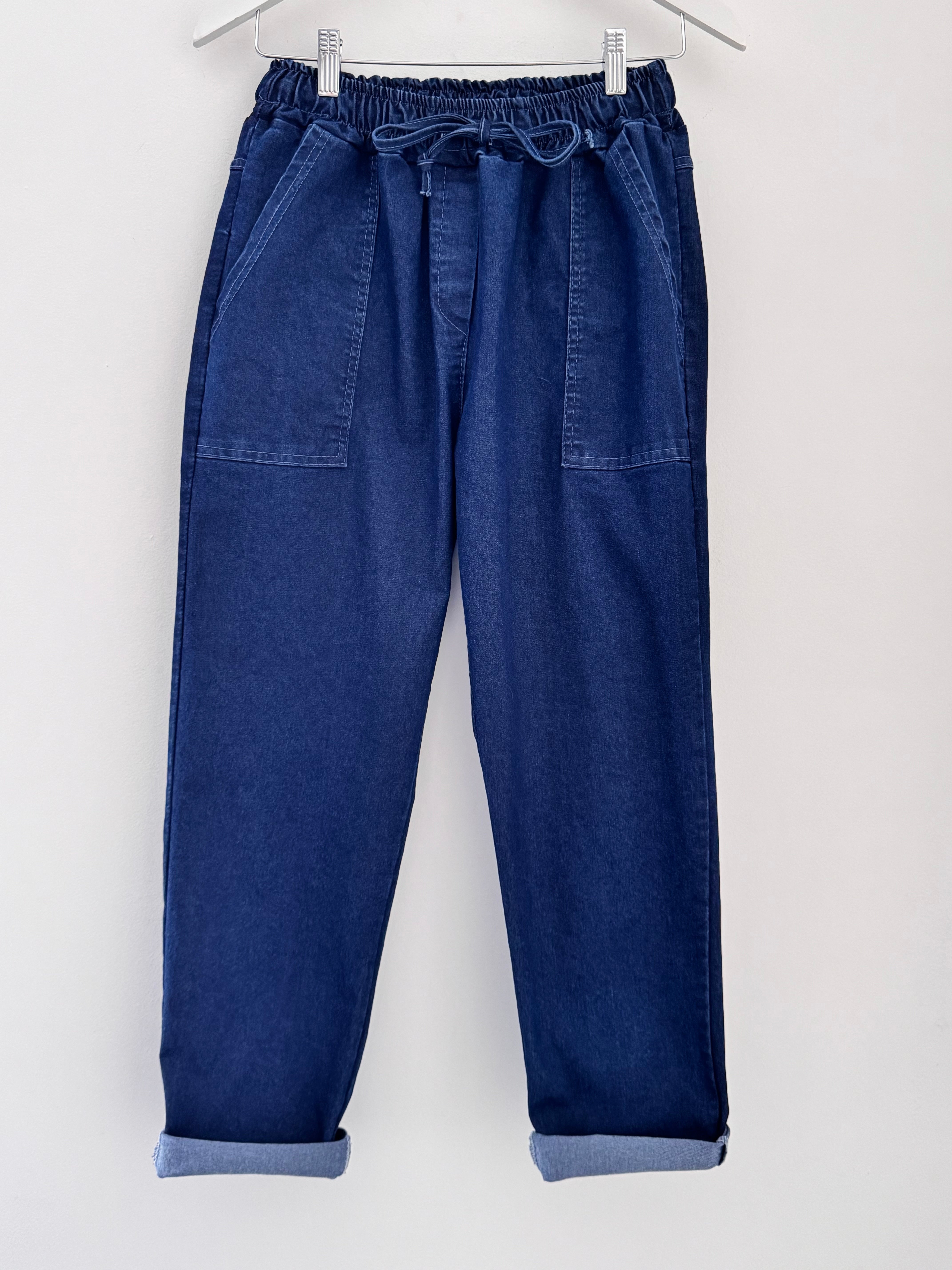 Denim Pull On Joggers with Deep Front Pockets