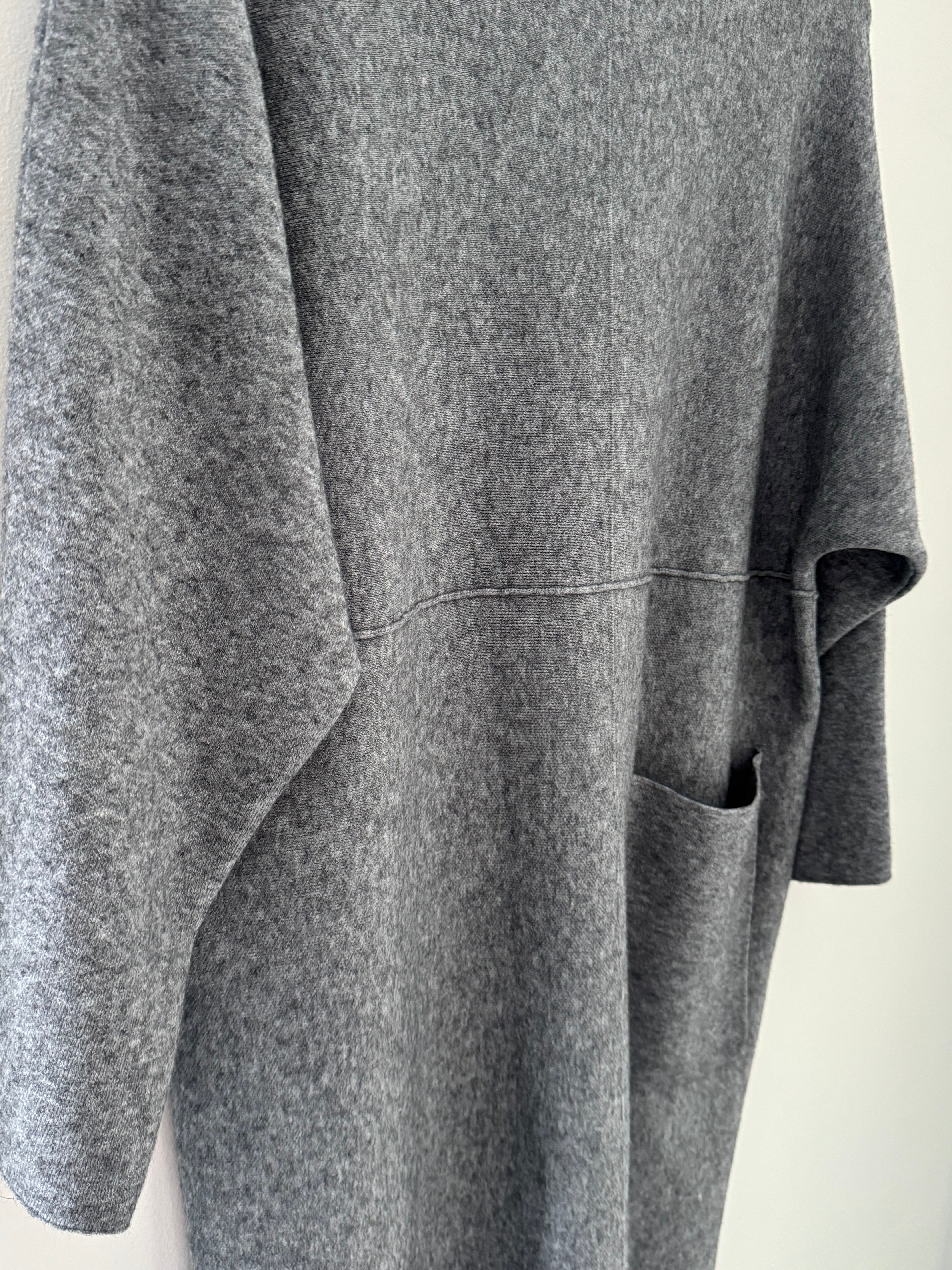 Luxe Knitted Pocket Dress in Marl Grey