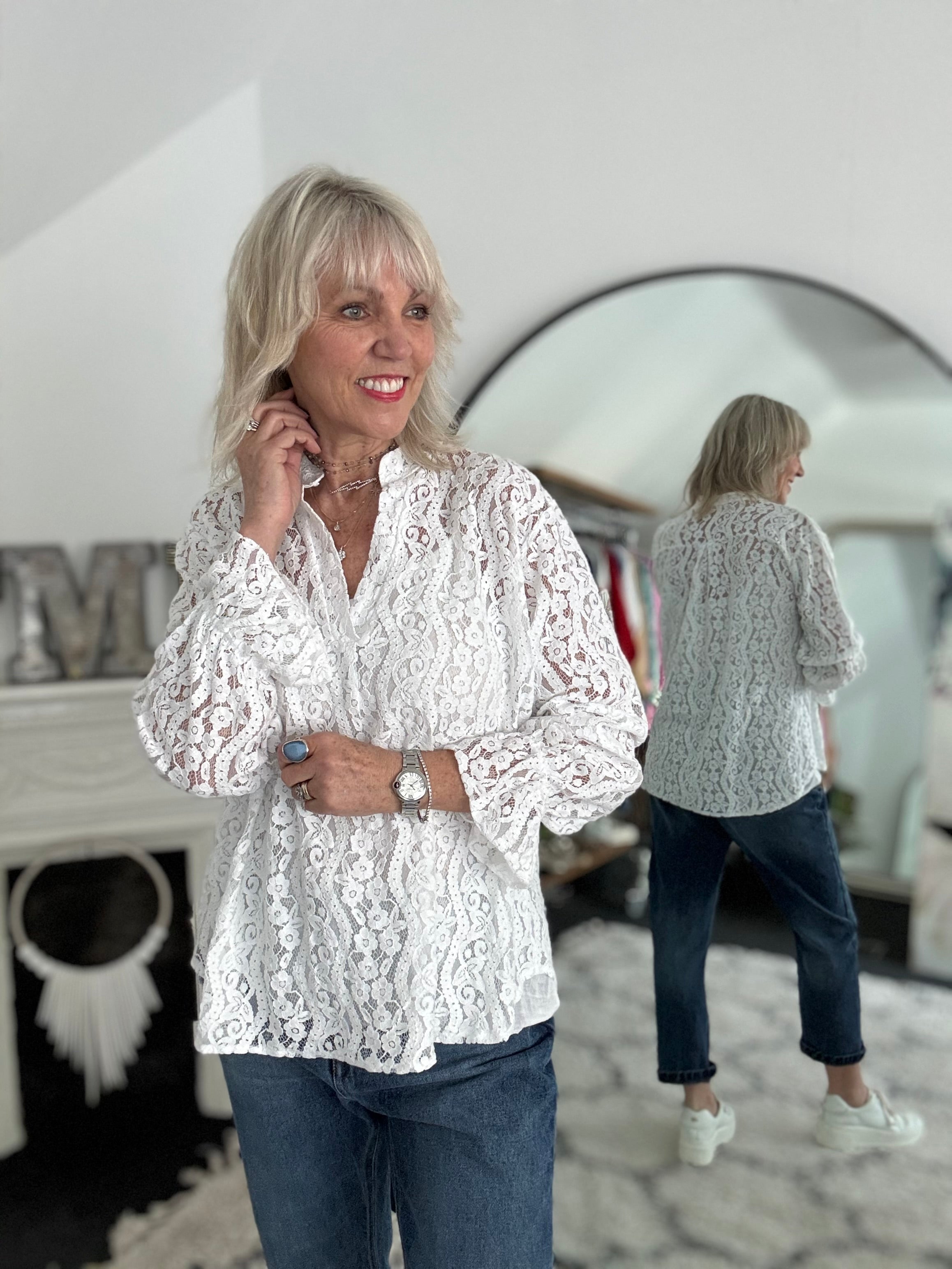 Lace Blouse in White