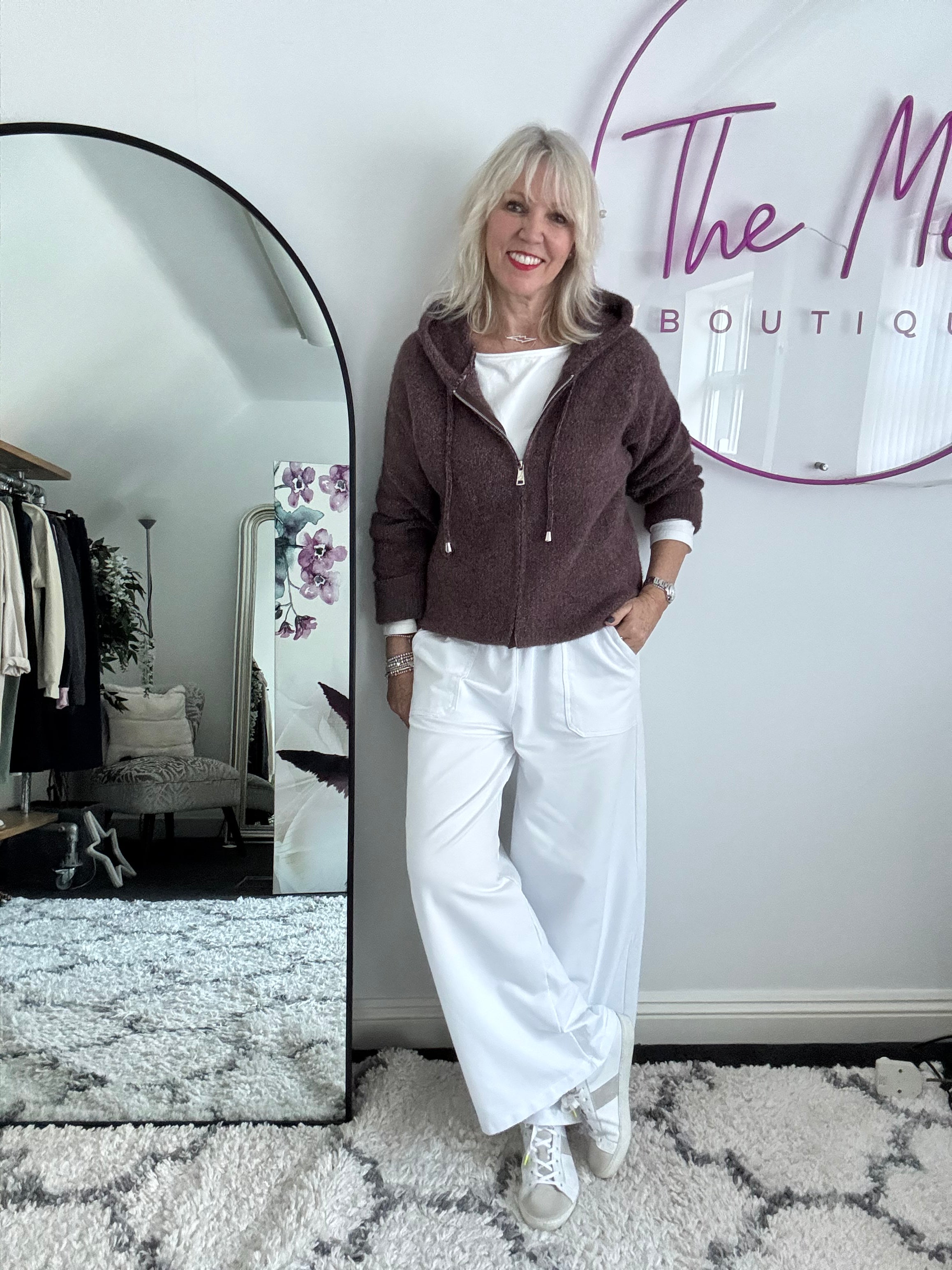 Stretch Jersey Trousers in White