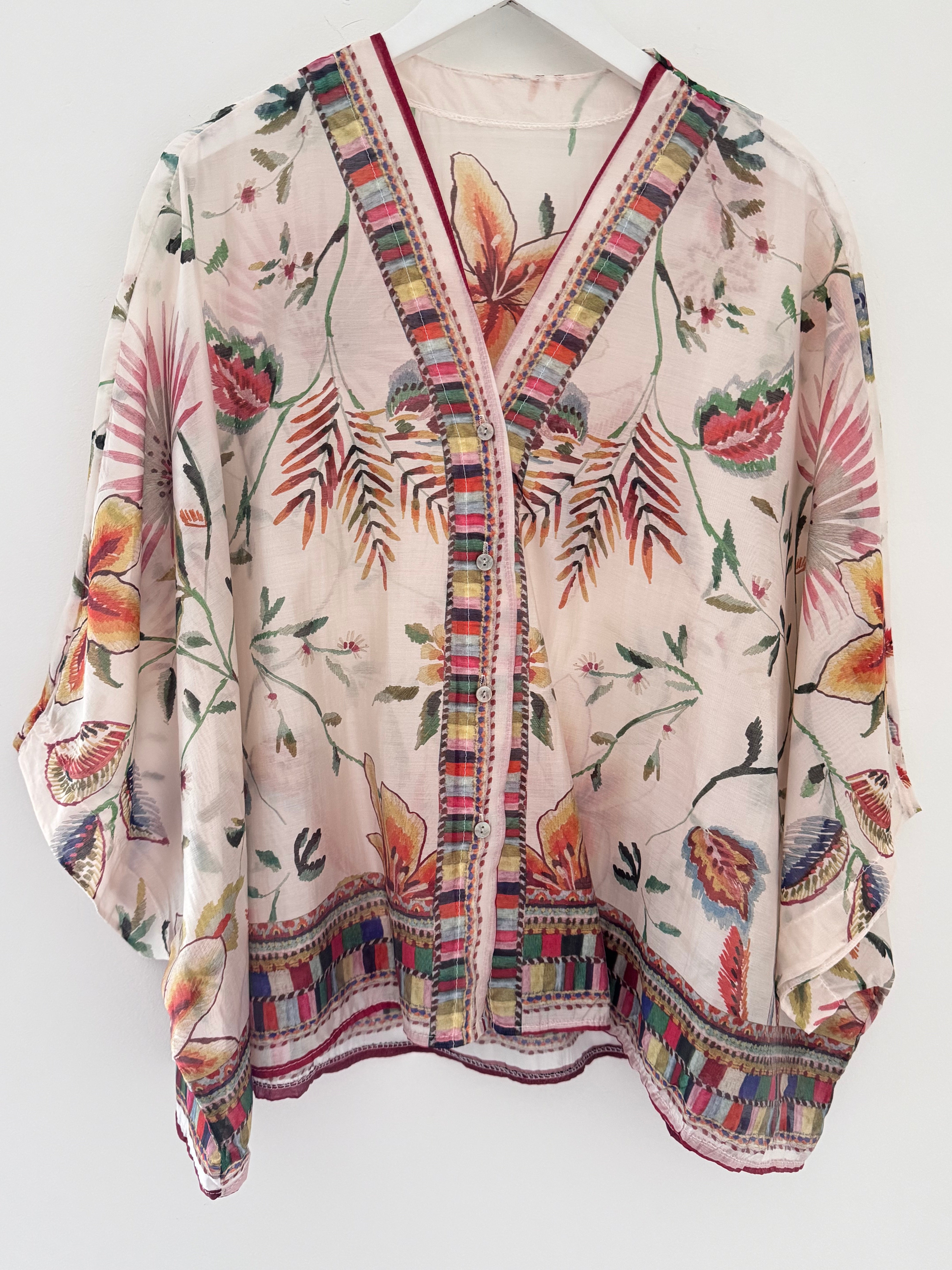Designer Silky Kimono Blouse