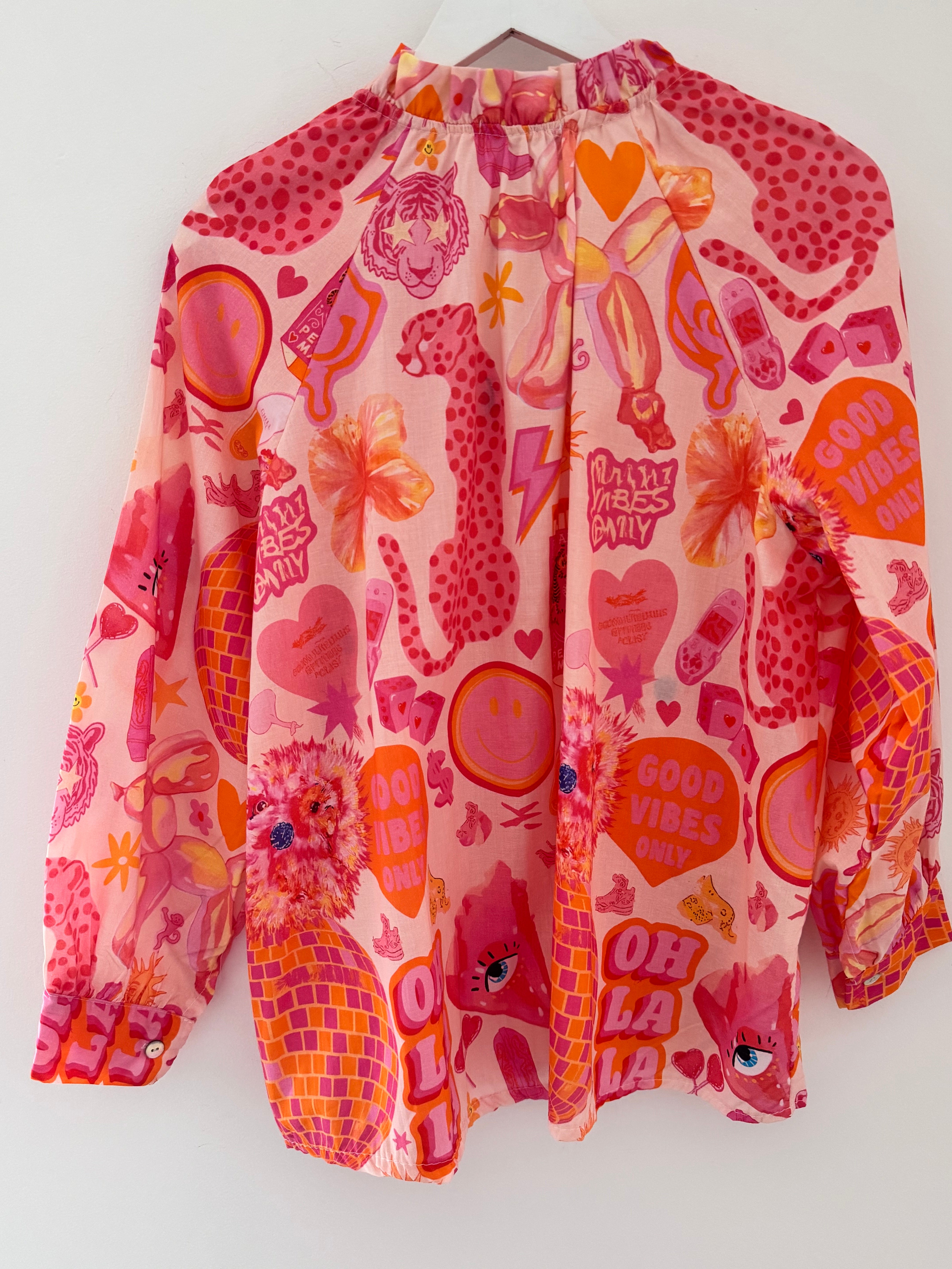 Striking Blouse in Pink & Orange