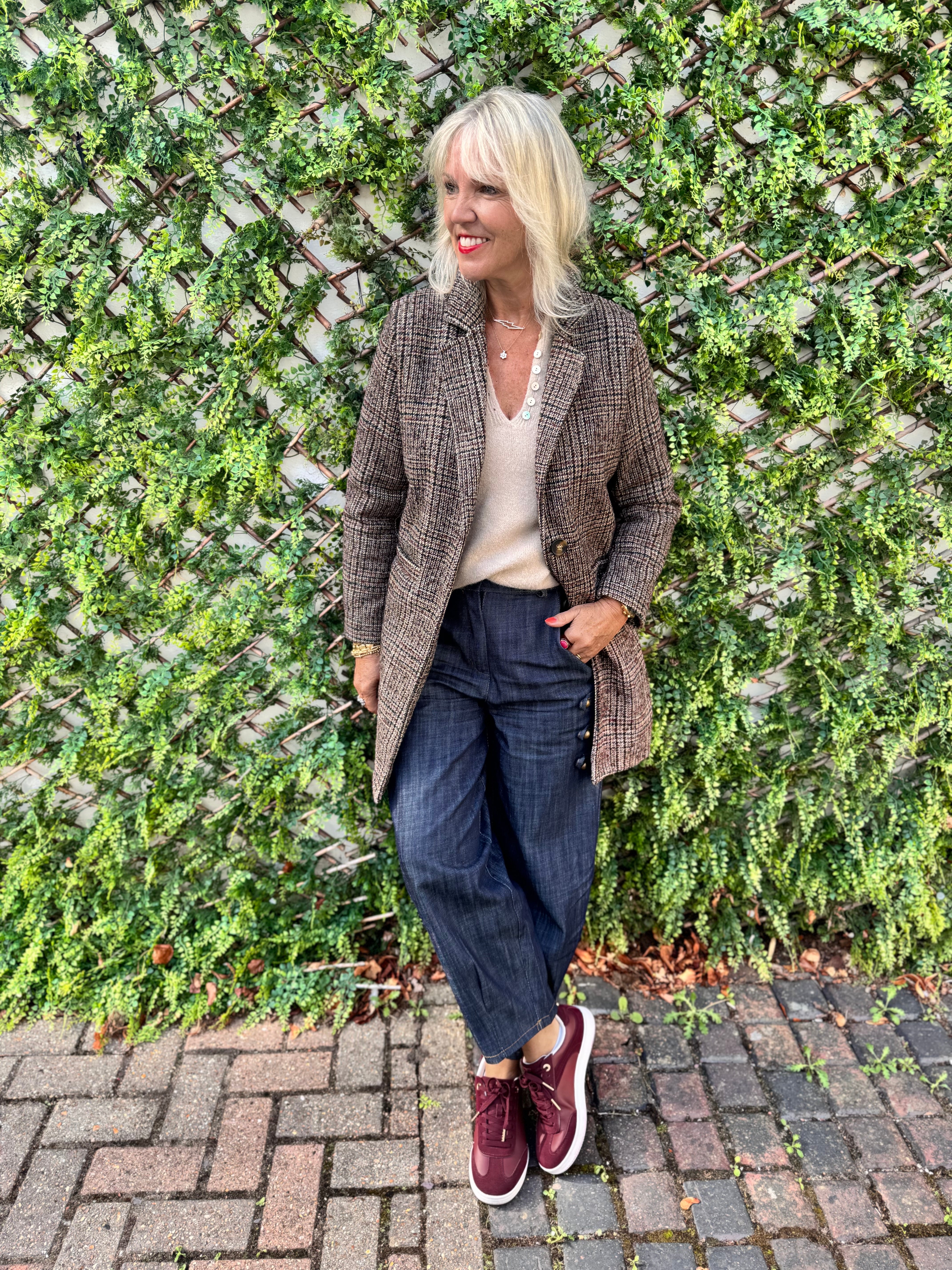 Luxe Tweed Coat in Chocolate & Ecru