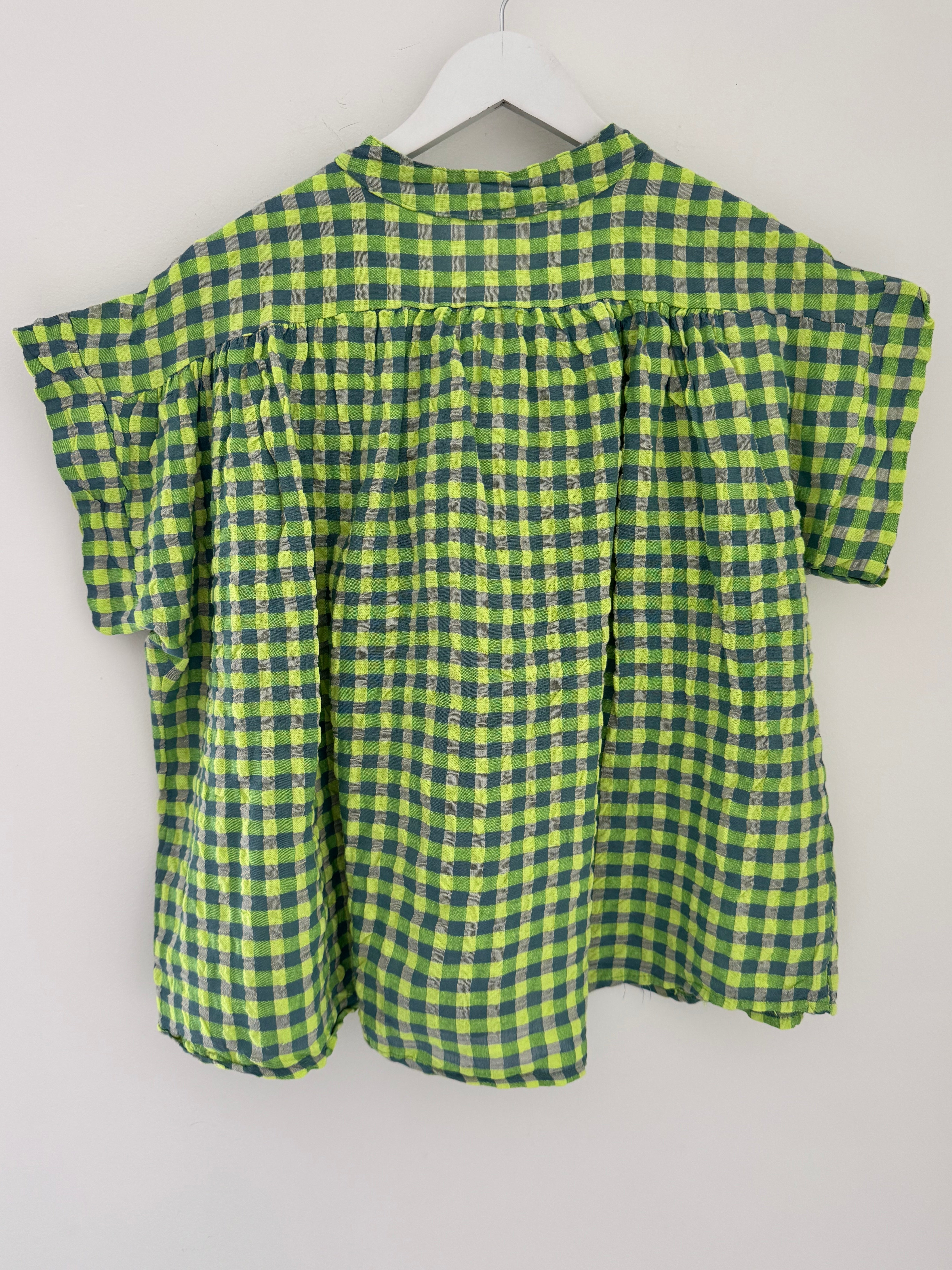 Check Top in Neon Citrus
