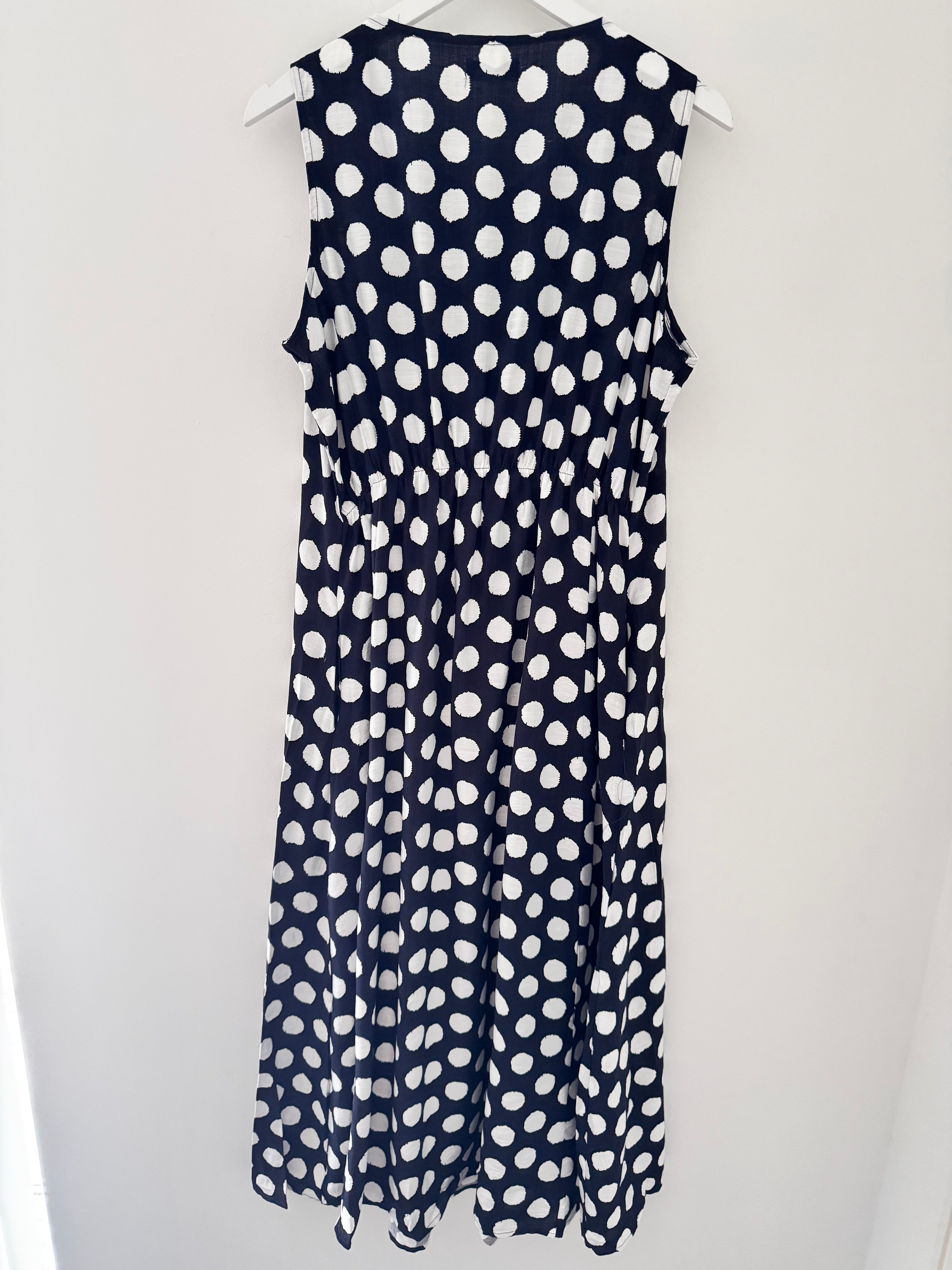 Polkadot Dress in Navy & White