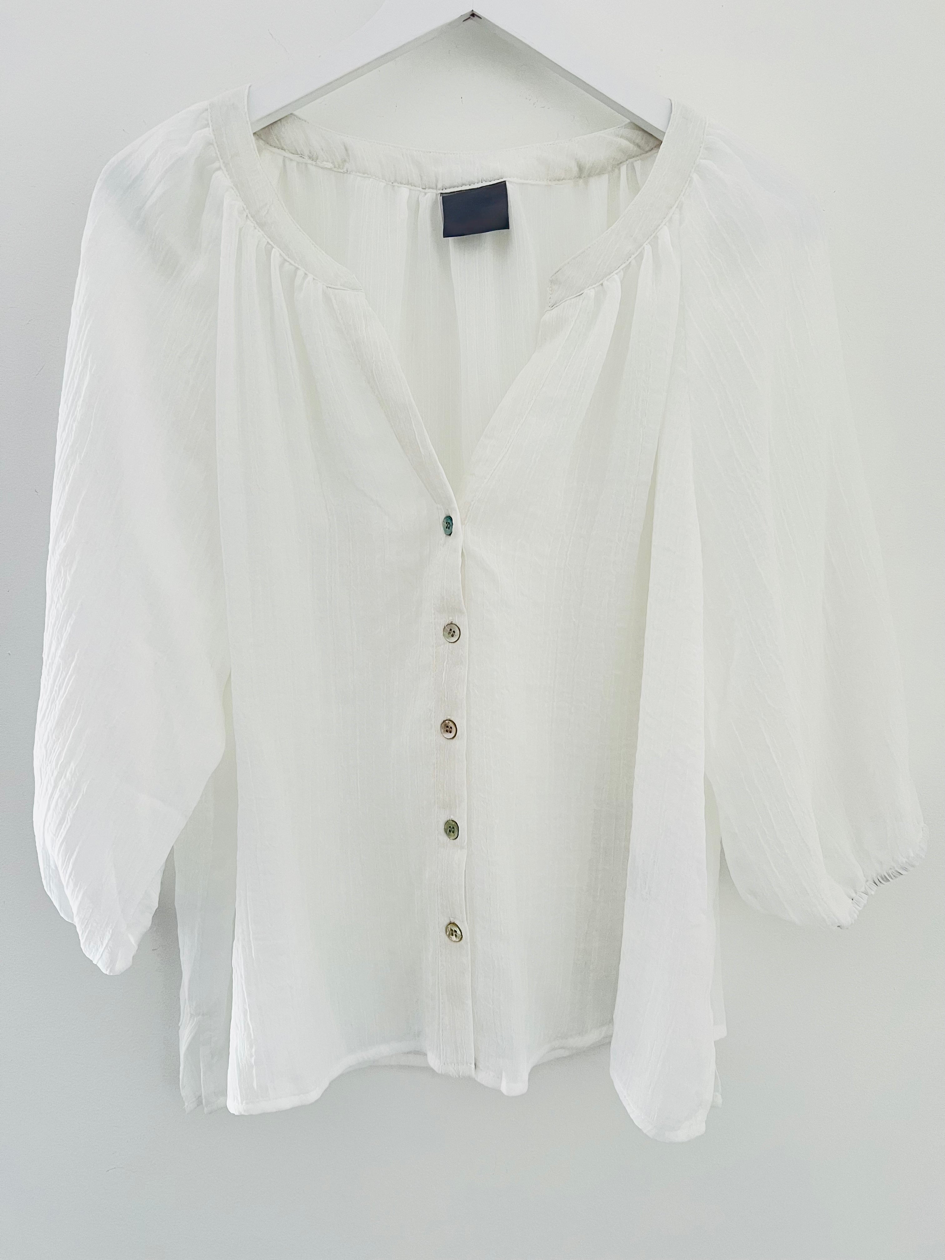 Scoop Neck Blouse in Ivory