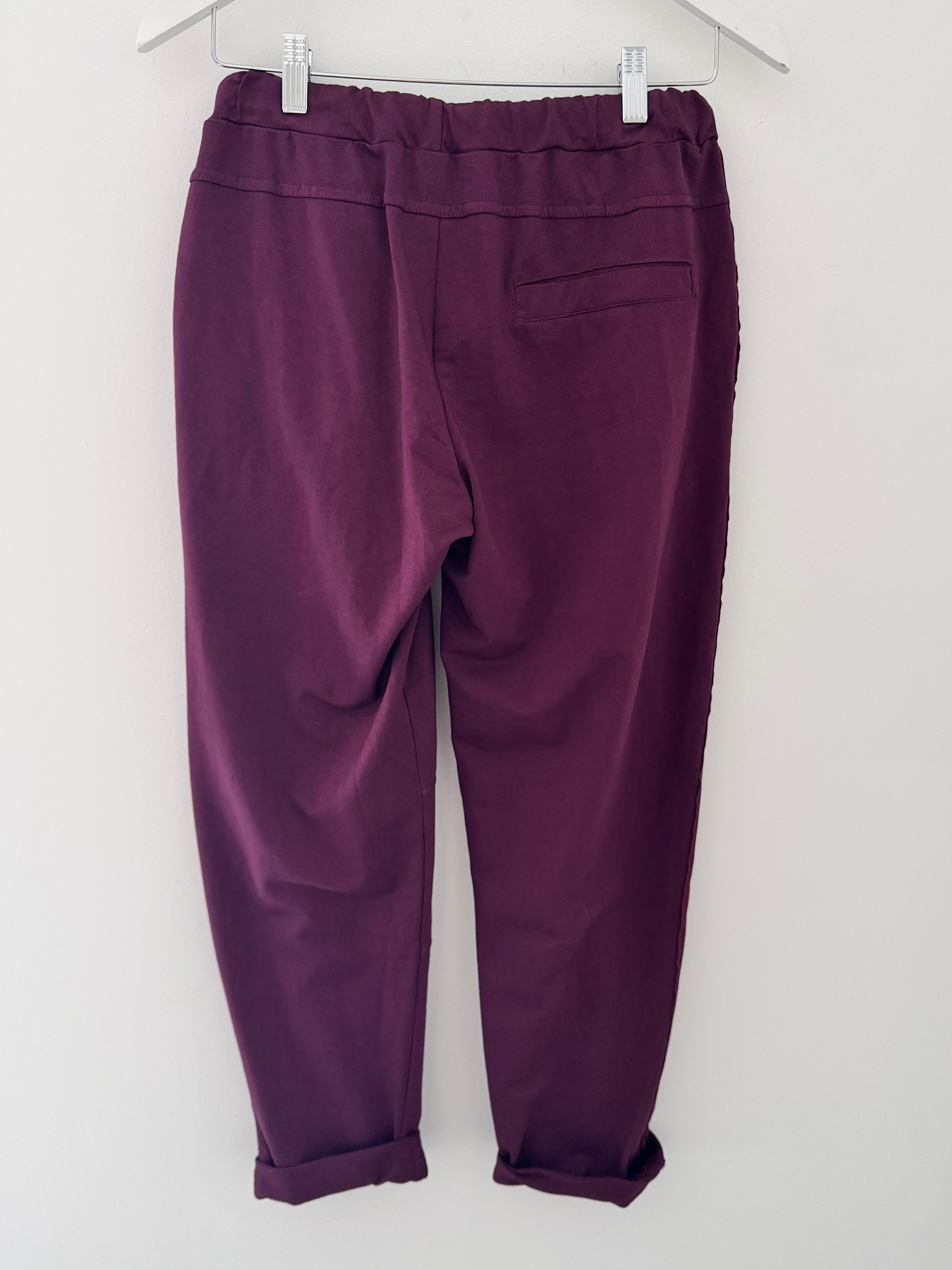Jersey Stretch Joggers in Plum