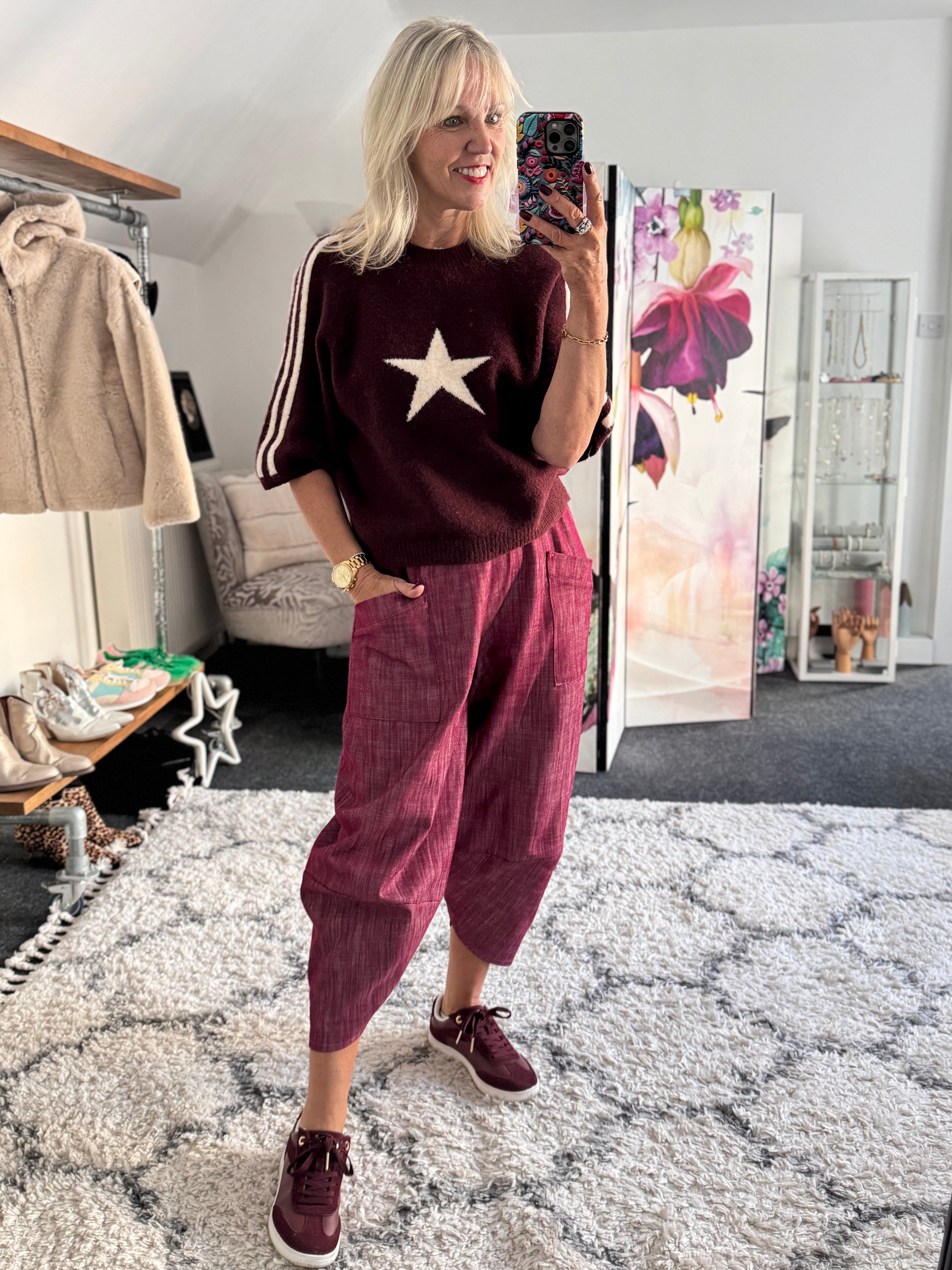 Star & Stripes Jumper in Plum