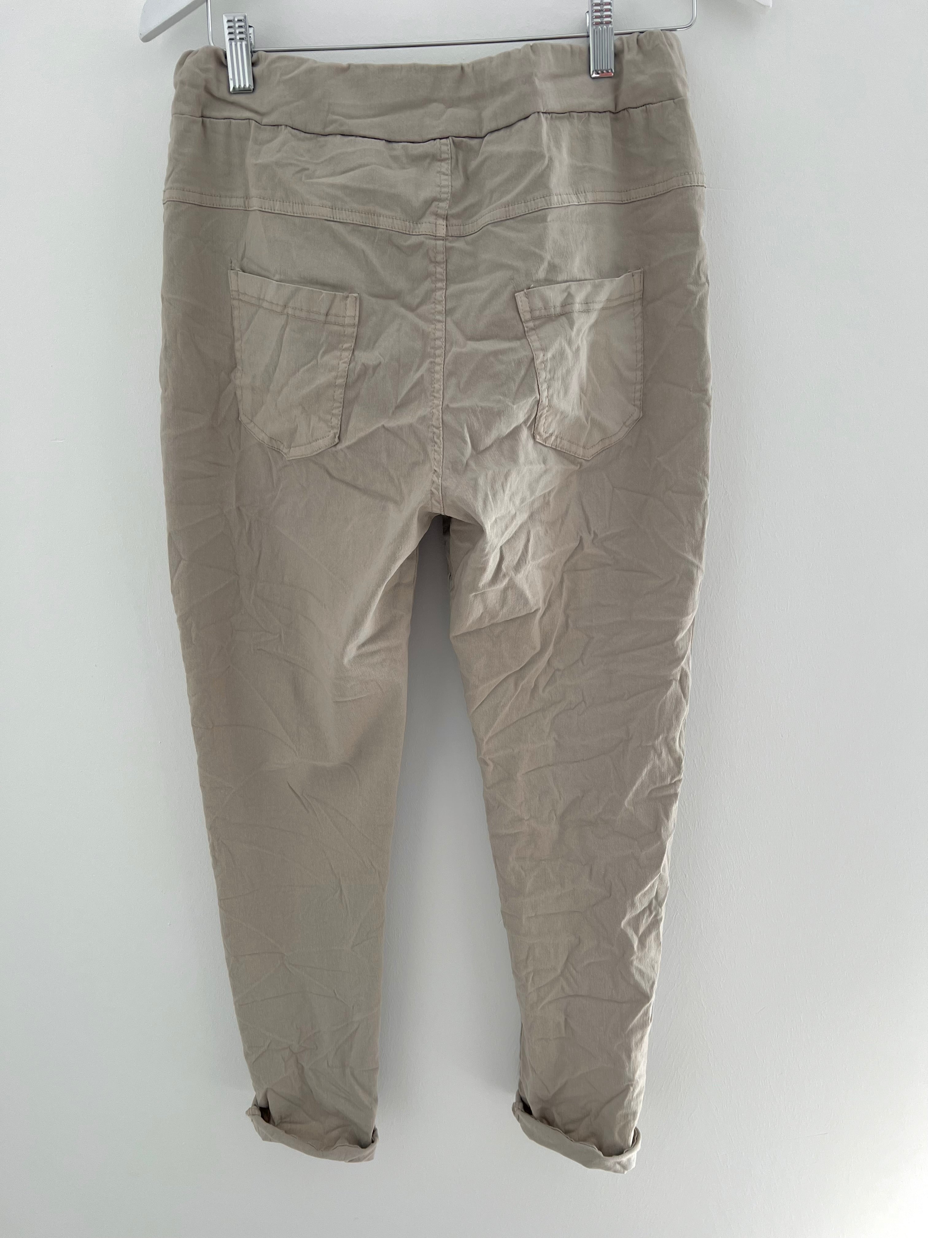 Super Stretch 4 Pocket Joggers in Mid Stone