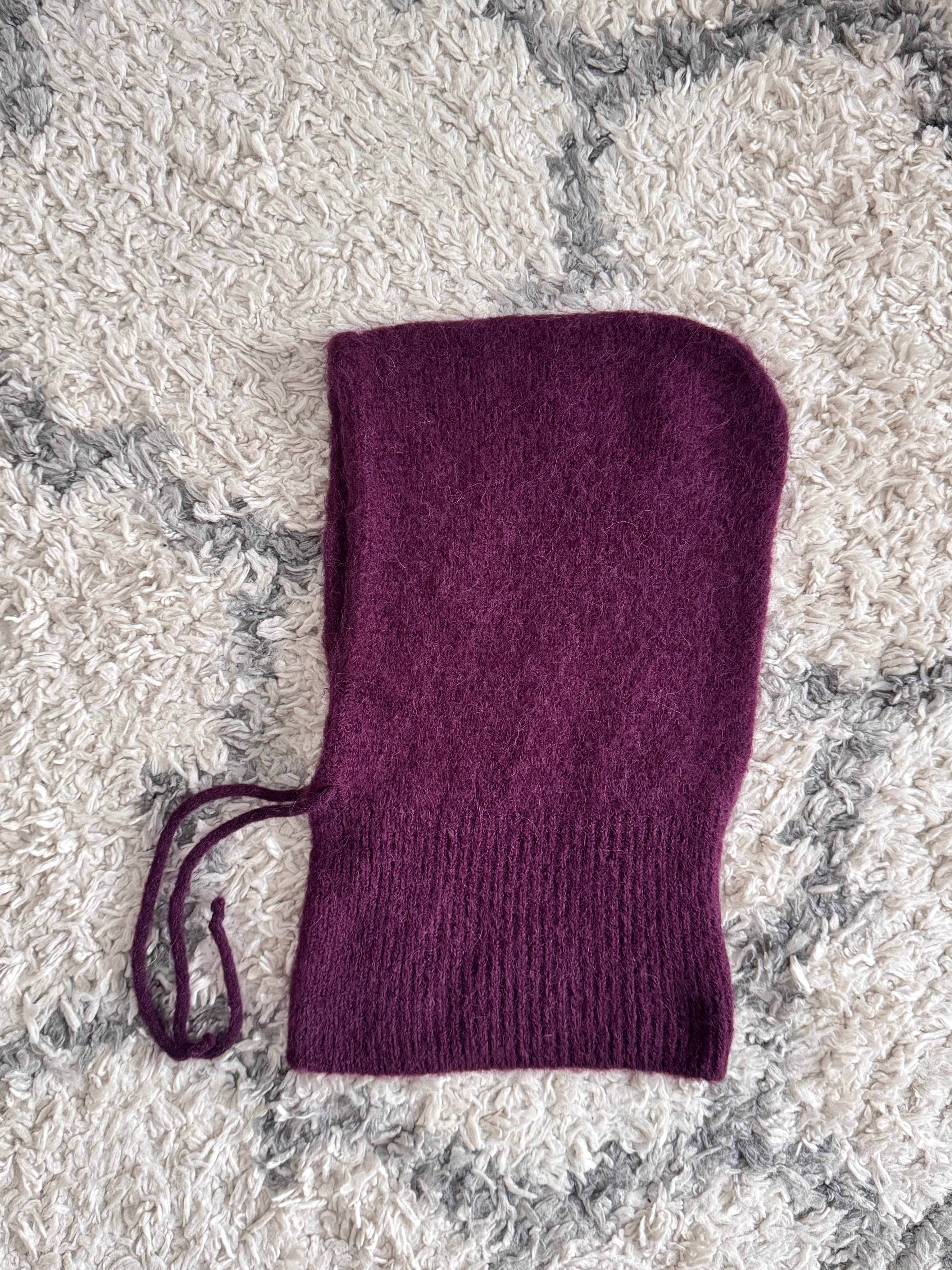 Hooded Alpaca Snood in Plum
