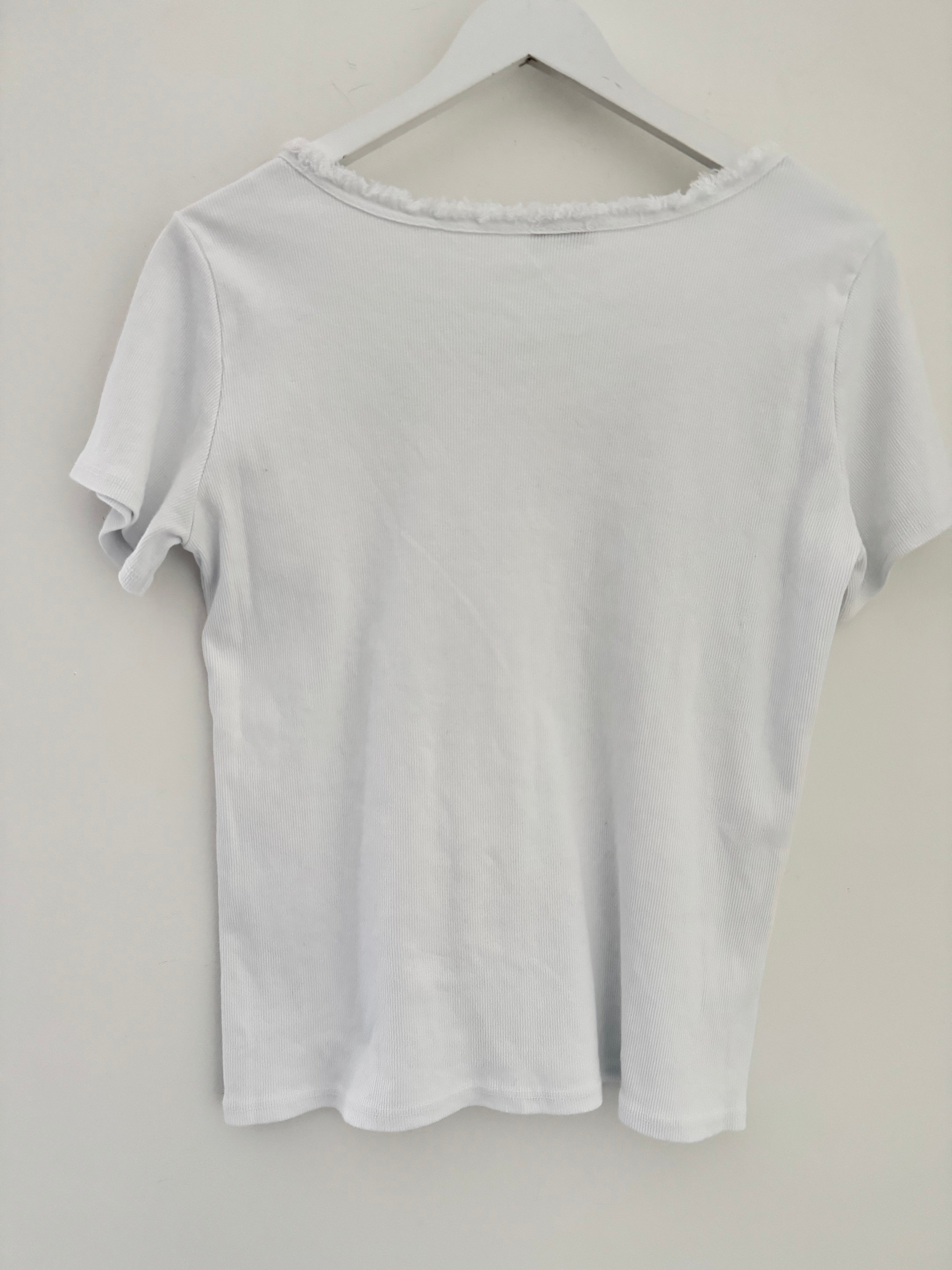 Vintage Round Neck Tee in White