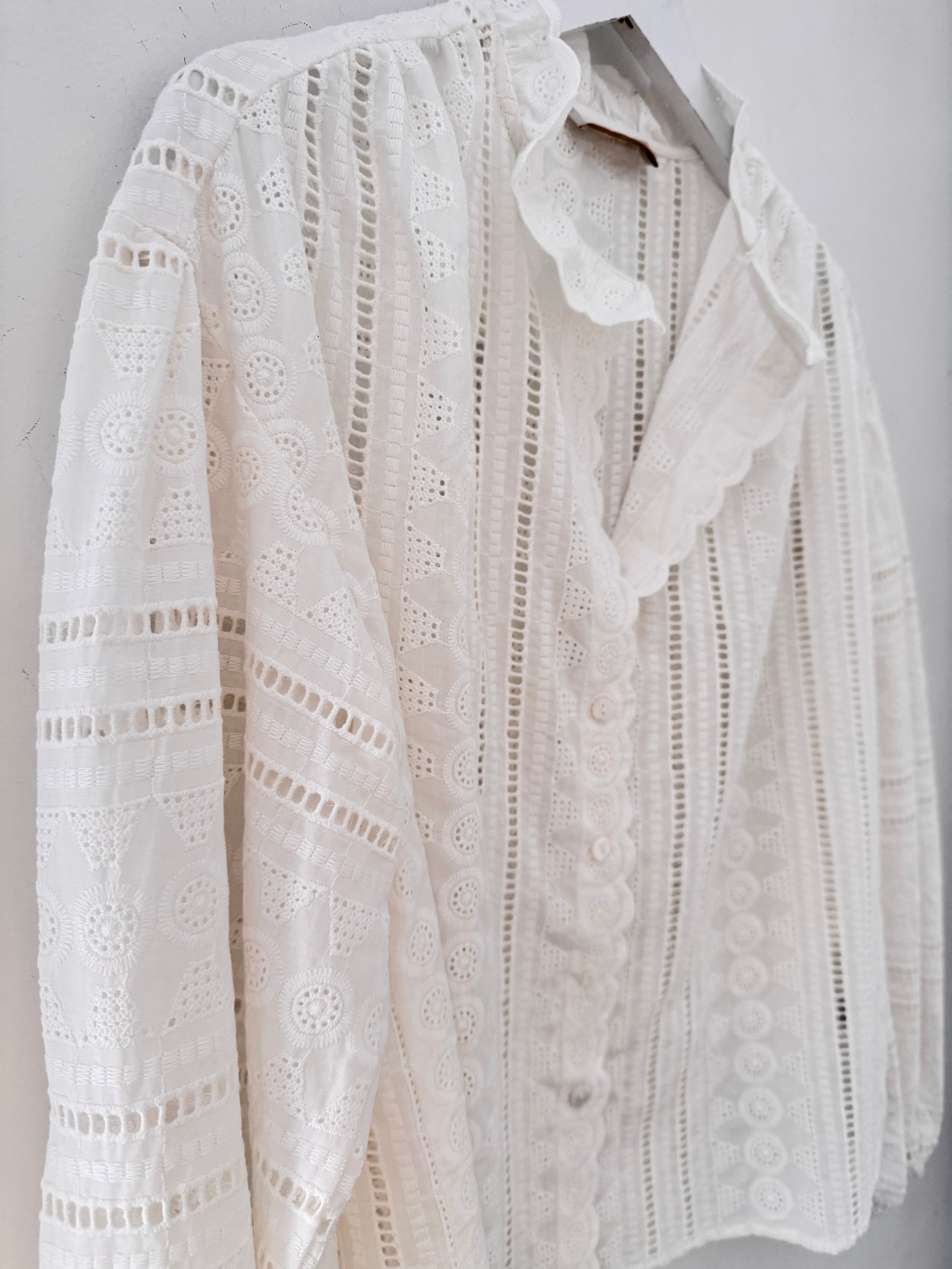 Broderie Anglaise Shirt in White