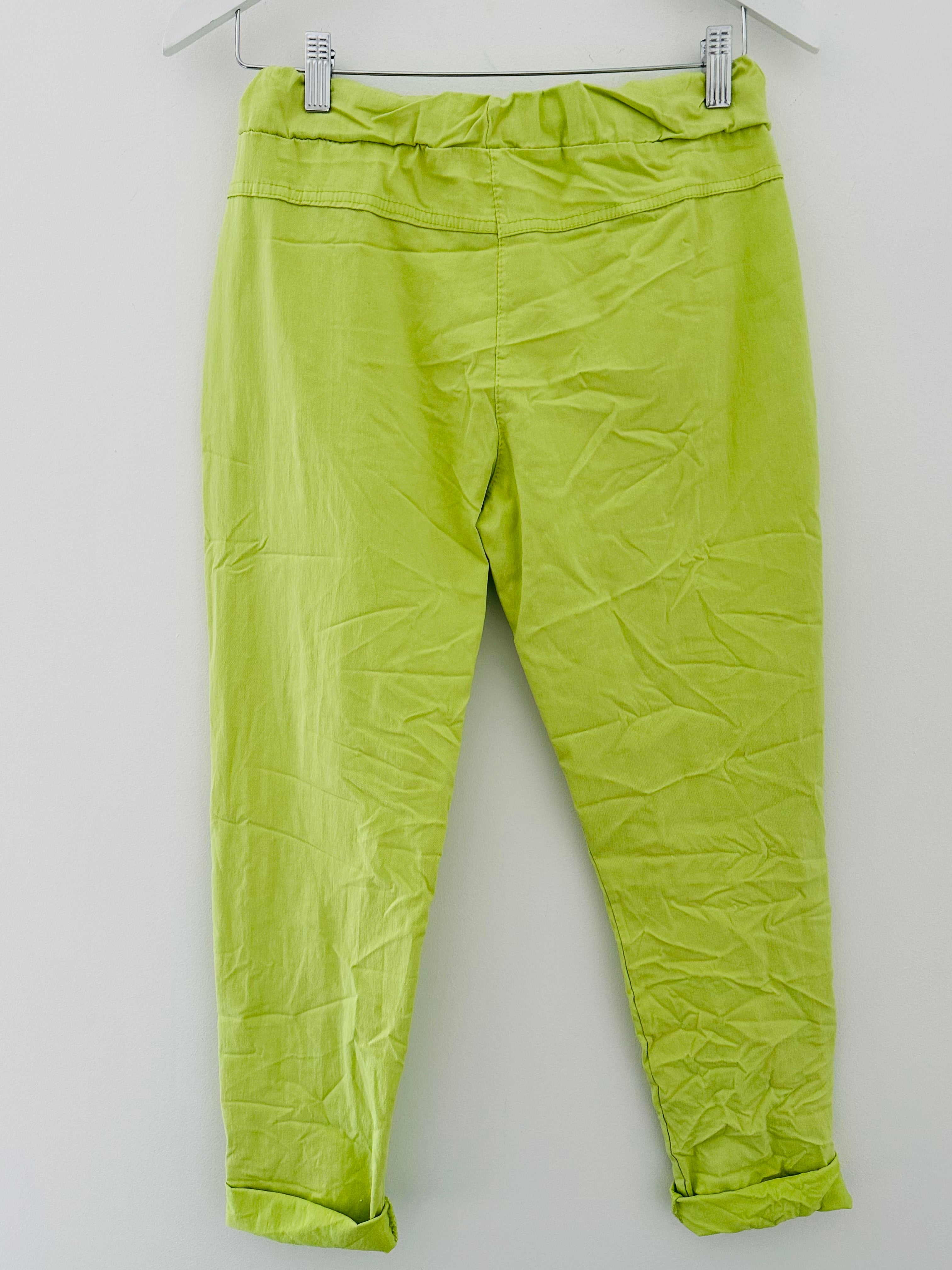 Slimfit Cotton Joggers in Lime