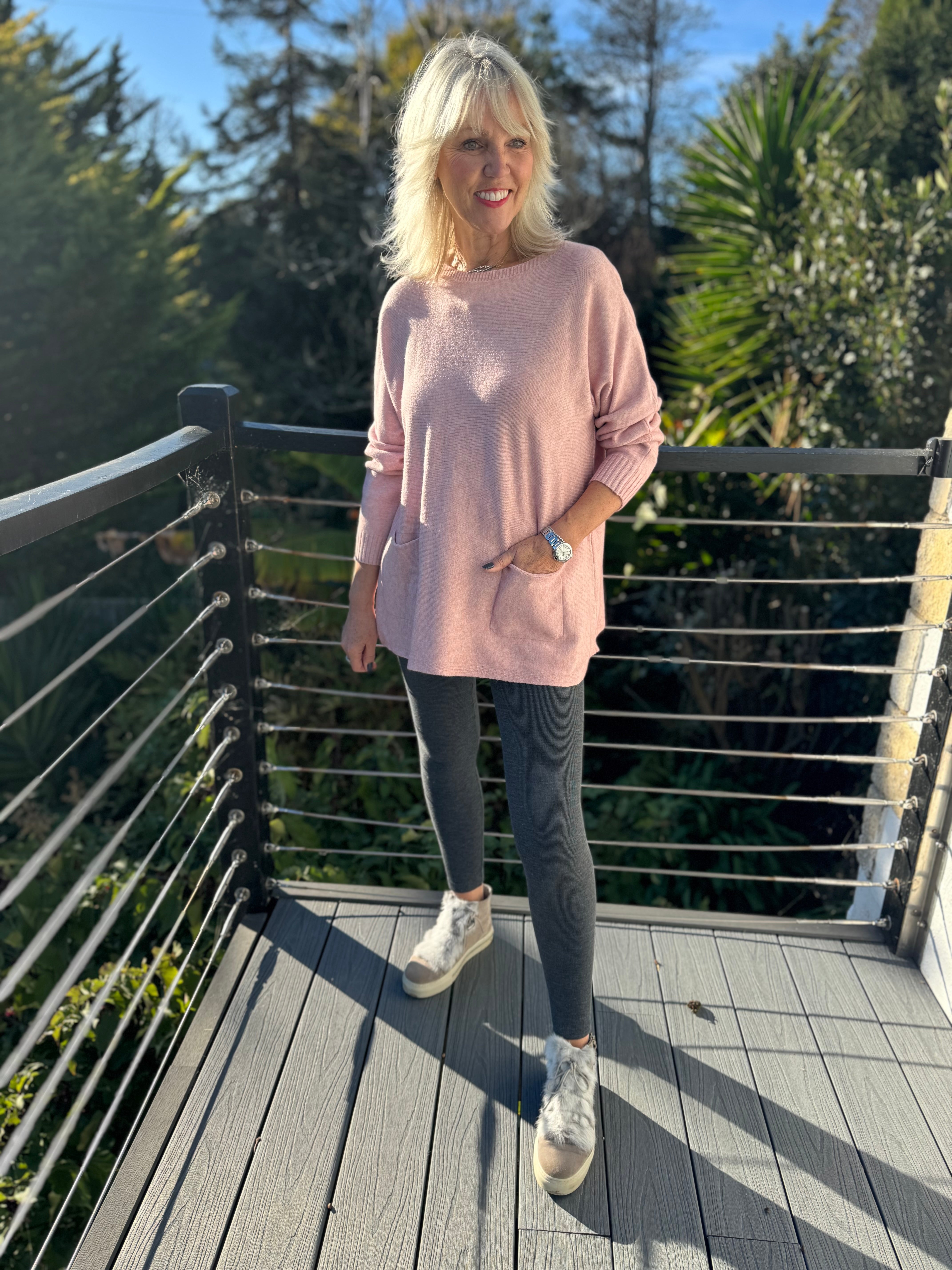 Fleece Lined Leggings in Charcoal